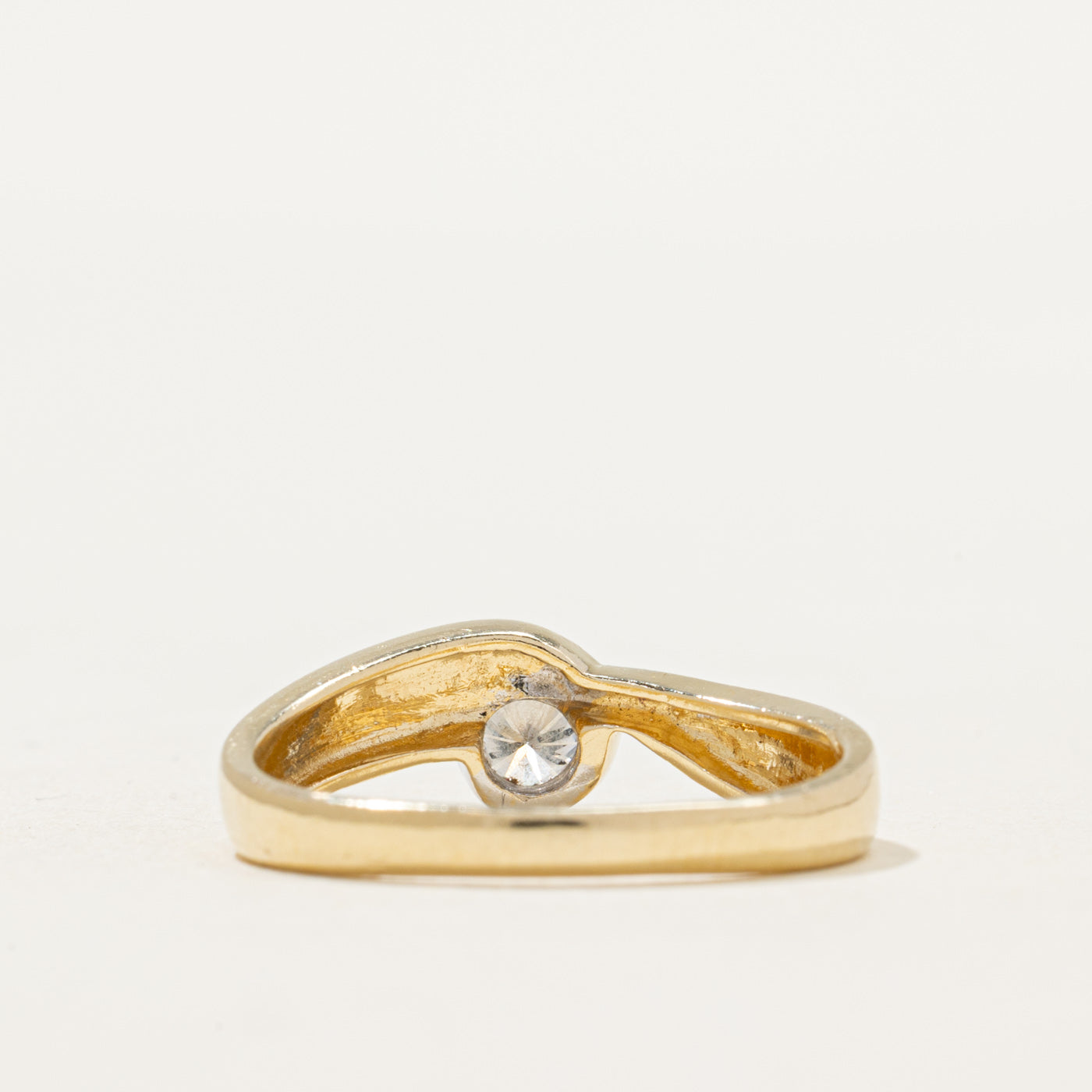 Bezel Set Diamond Grooved Ring | 0.26ct | SZ 6