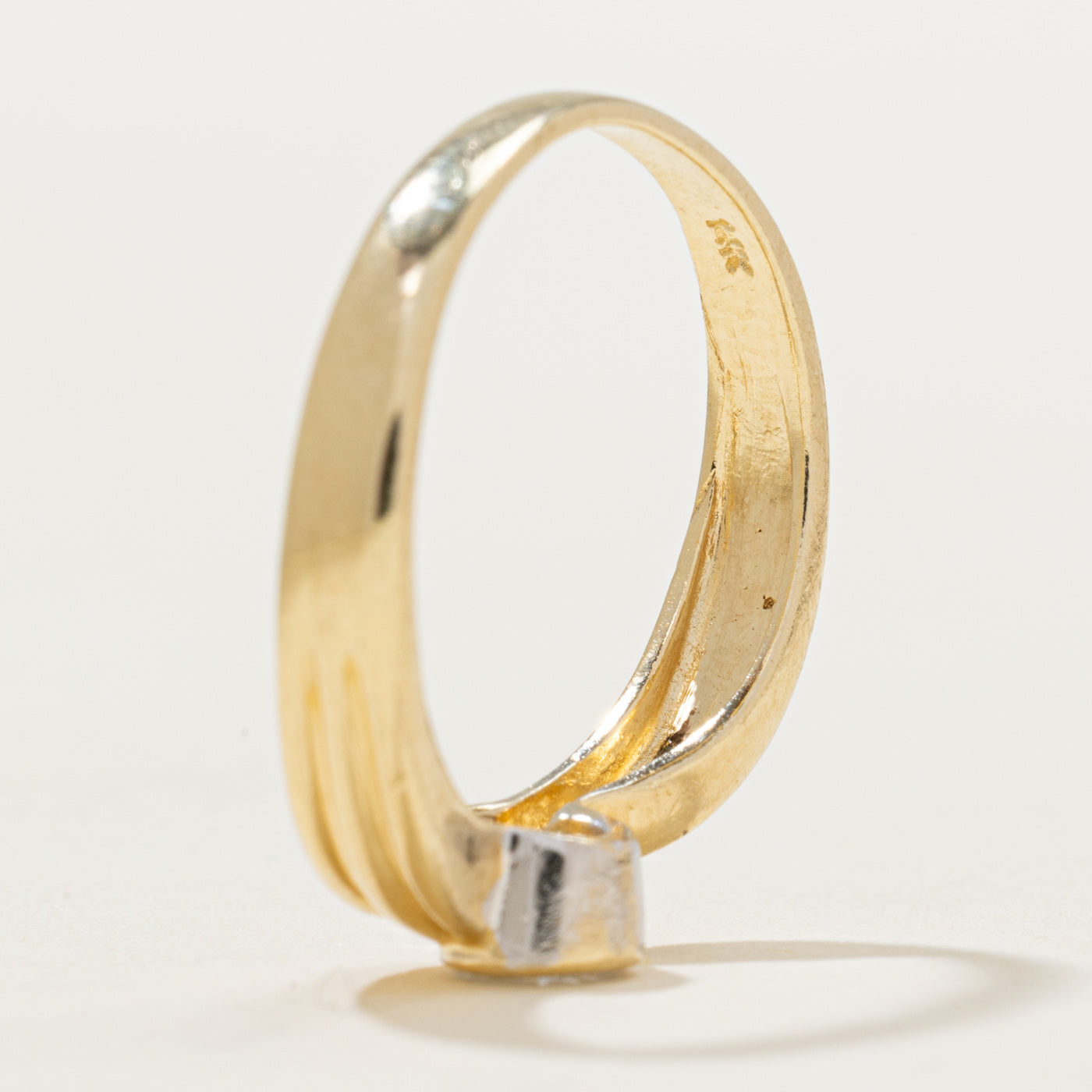 Bezel Set Diamond Grooved Ring | 0.26ct | SZ 6