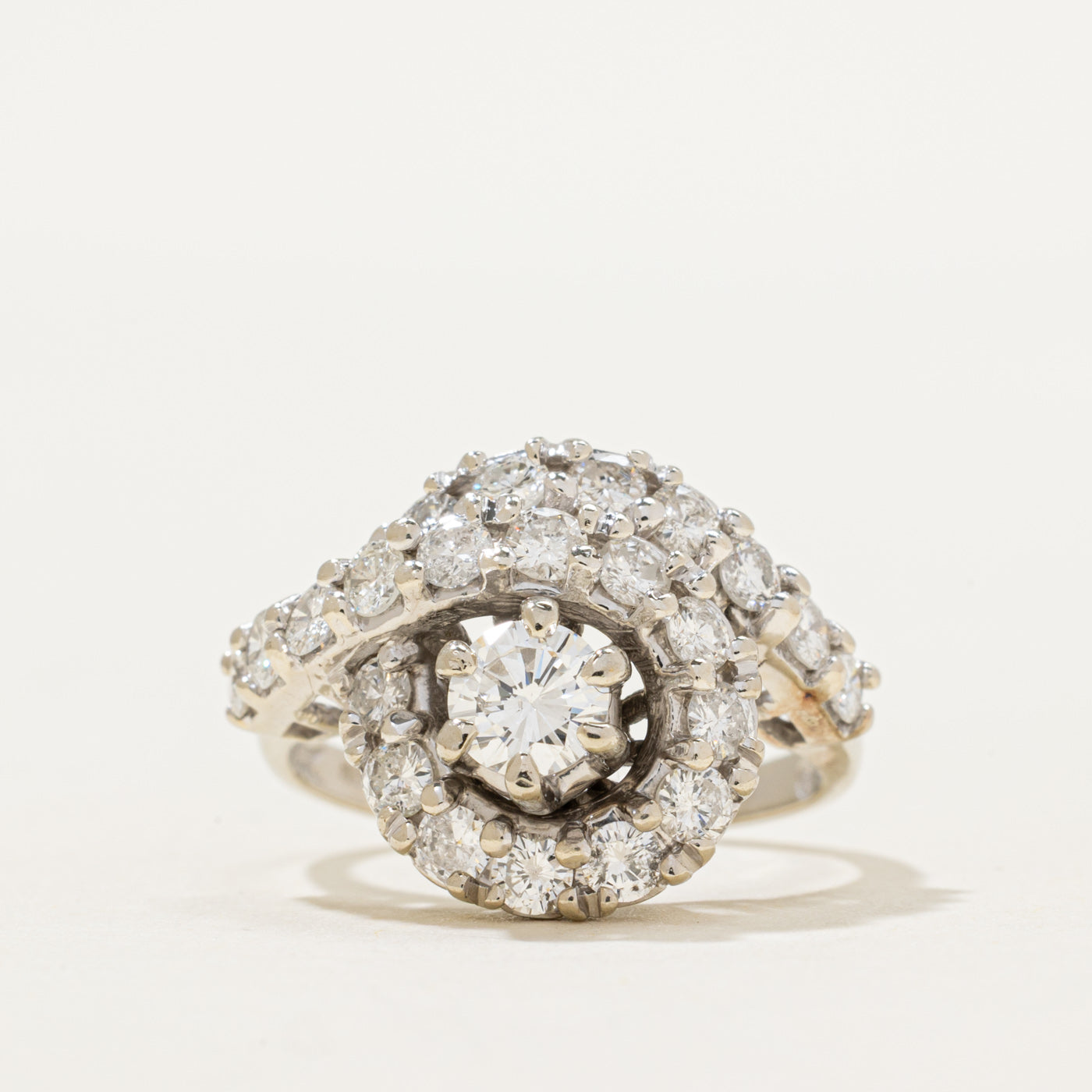 Diamond Swirl Design Cocktail Ring | 1.61ctw | SZ 6