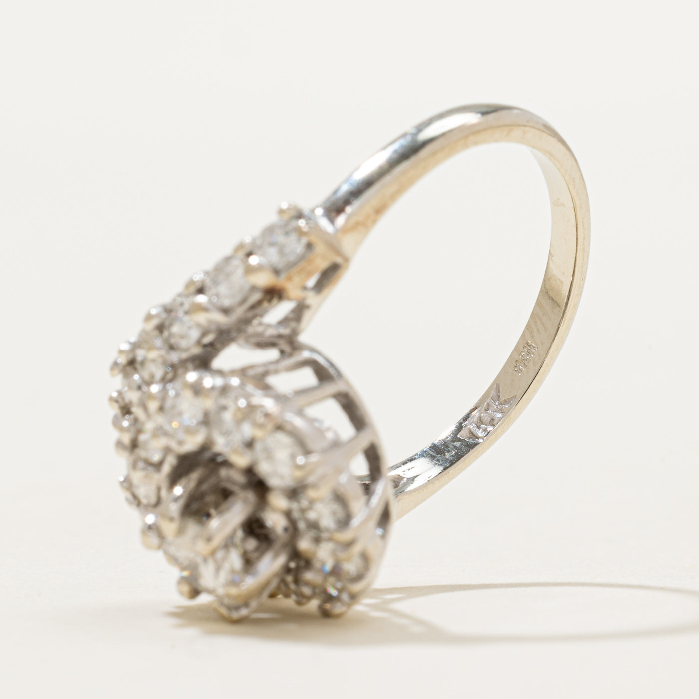 Diamond Swirl Design Cocktail Ring | 1.61ctw | SZ 6