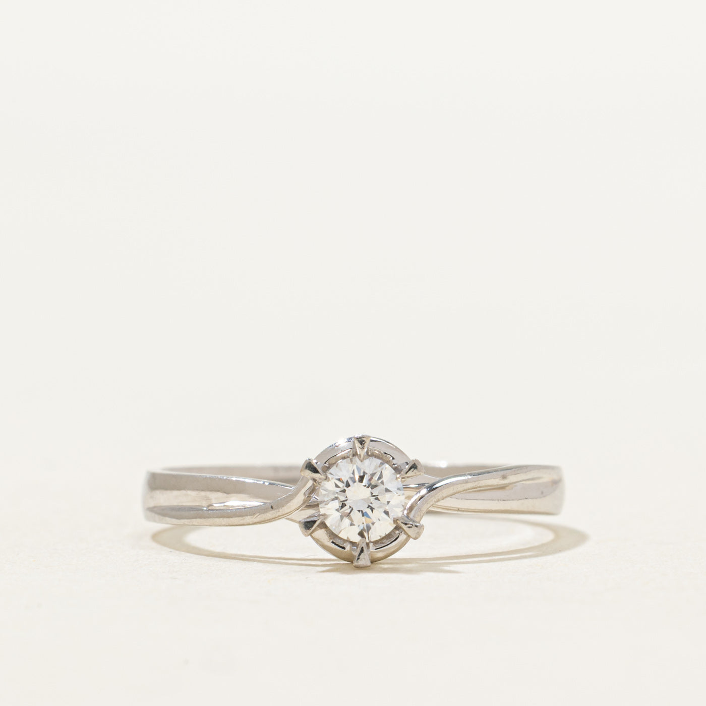 Solitaire Diamond Bypass Ring | 0.16ct | SZ 6