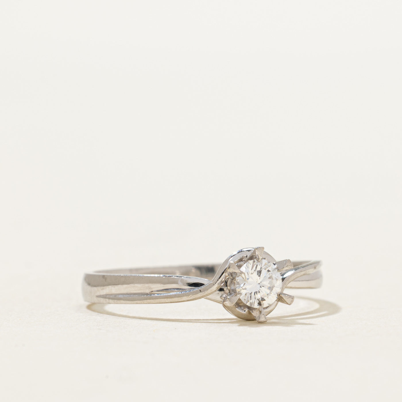 Solitaire Diamond Bypass Ring | 0.16ct | SZ 6