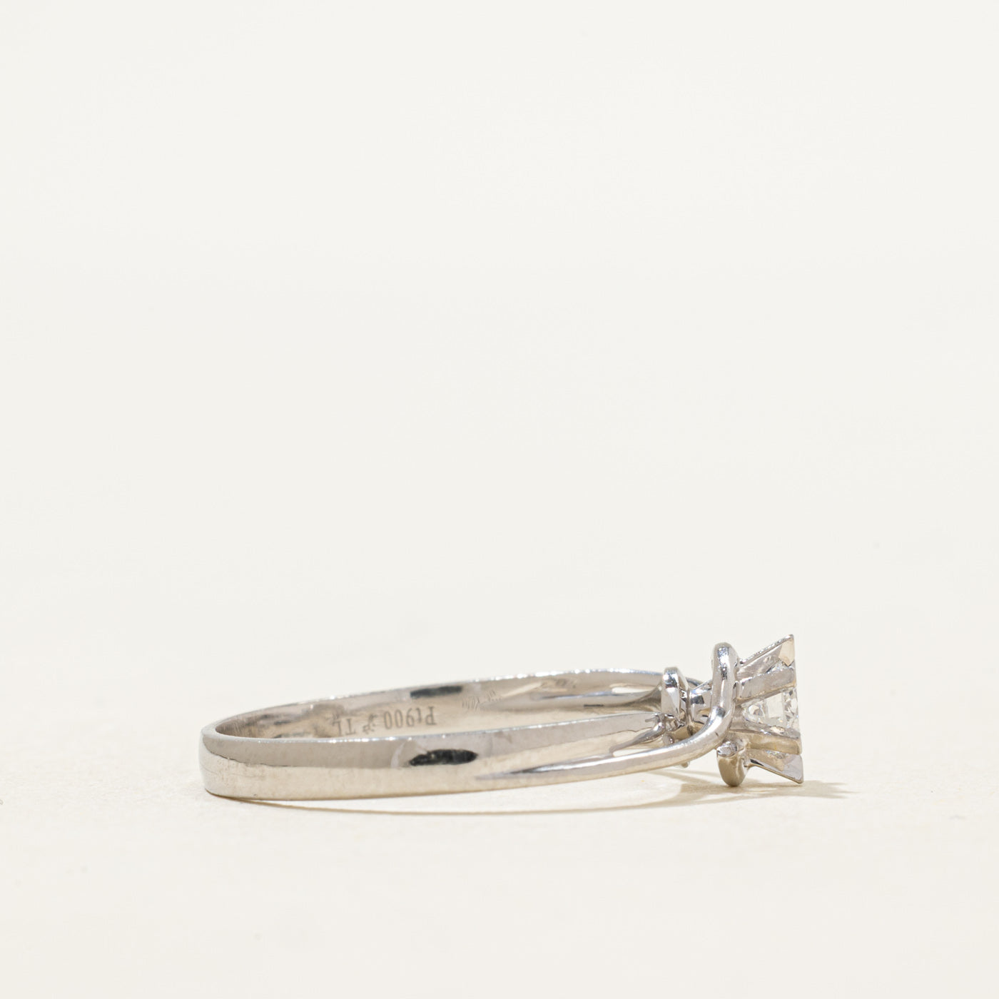 Solitaire Diamond Bypass Ring | 0.16ct | SZ 6