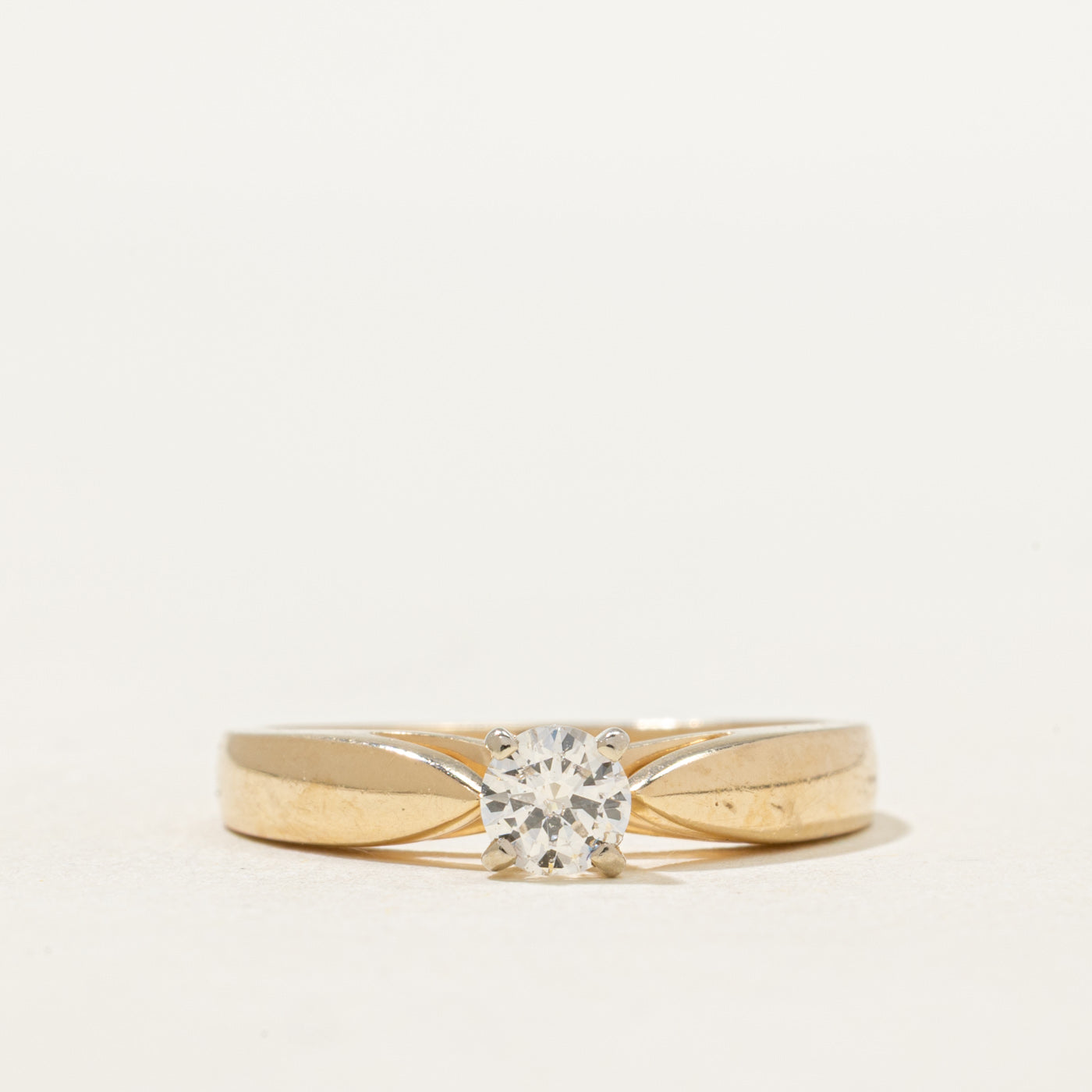 Solitaire Diamond Cathedral Ring | 0.27ct | SZ 6.75