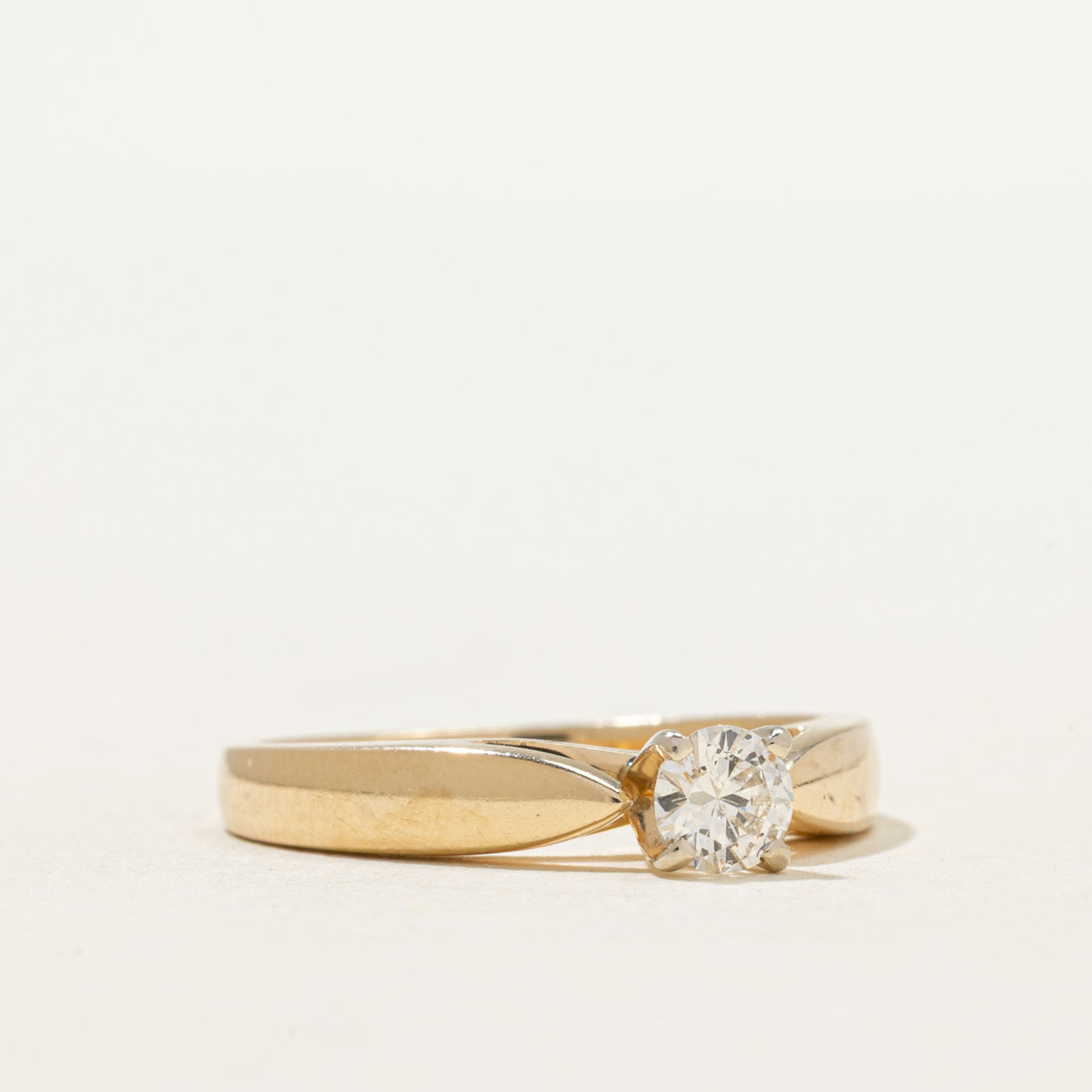 Solitaire Diamond Cathedral Ring | 0.27ct | SZ 6.75