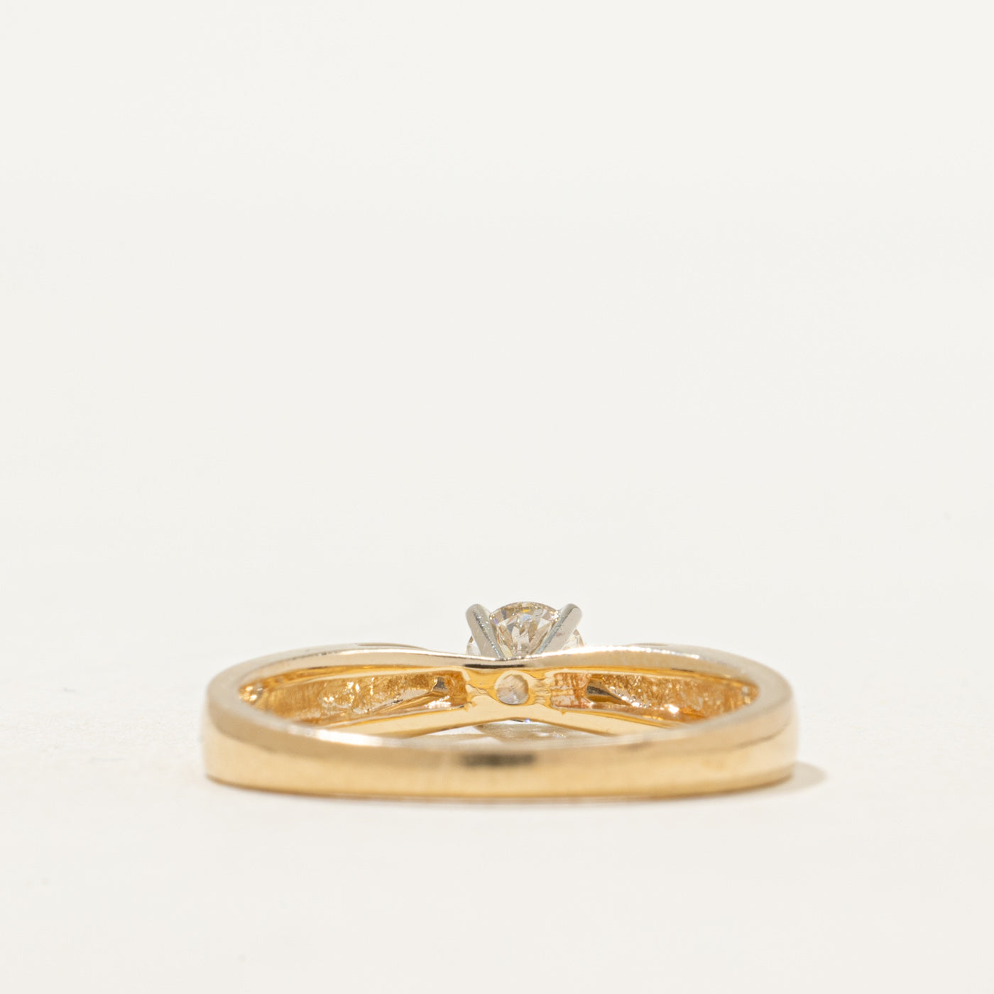 Solitaire Diamond Cathedral Ring | 0.27ct | SZ 6.75