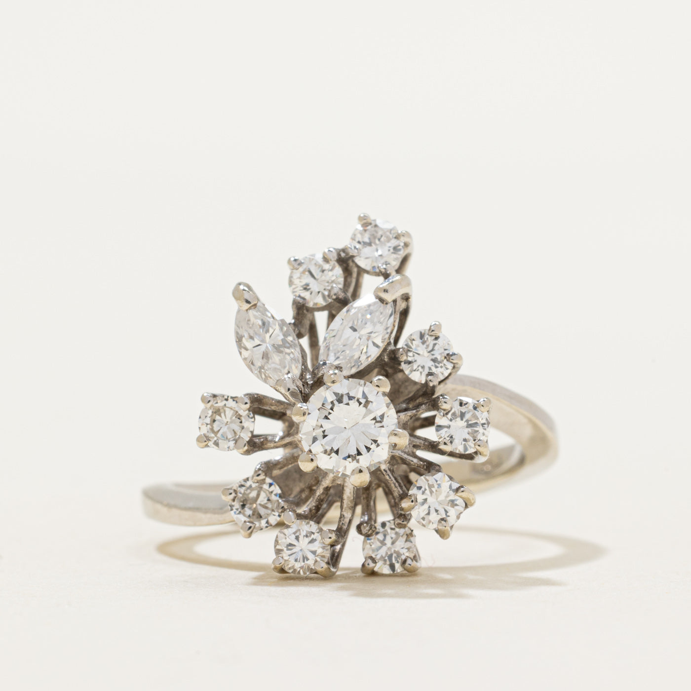 Mixed Cut Diamond Cocktail Ring | 0.95ctw | SZ 5.5