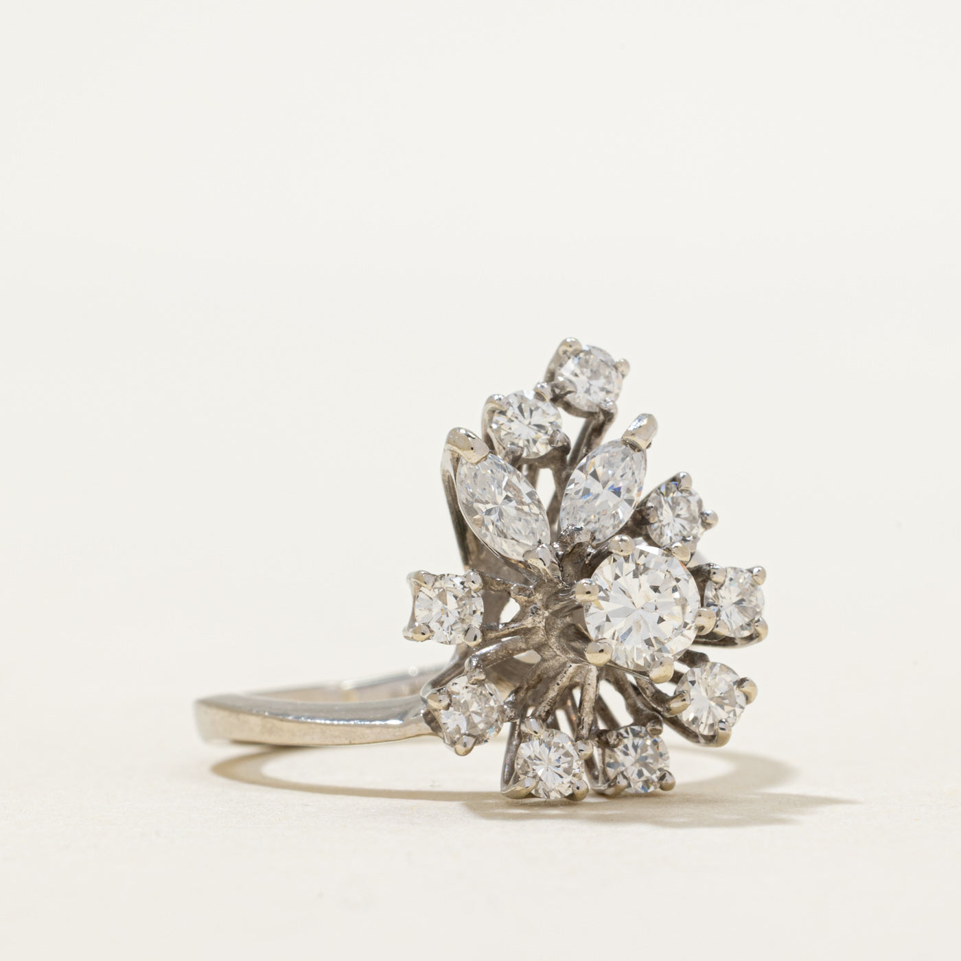 Mixed Cut Diamond Cocktail Ring | 0.95ctw | SZ 5.5