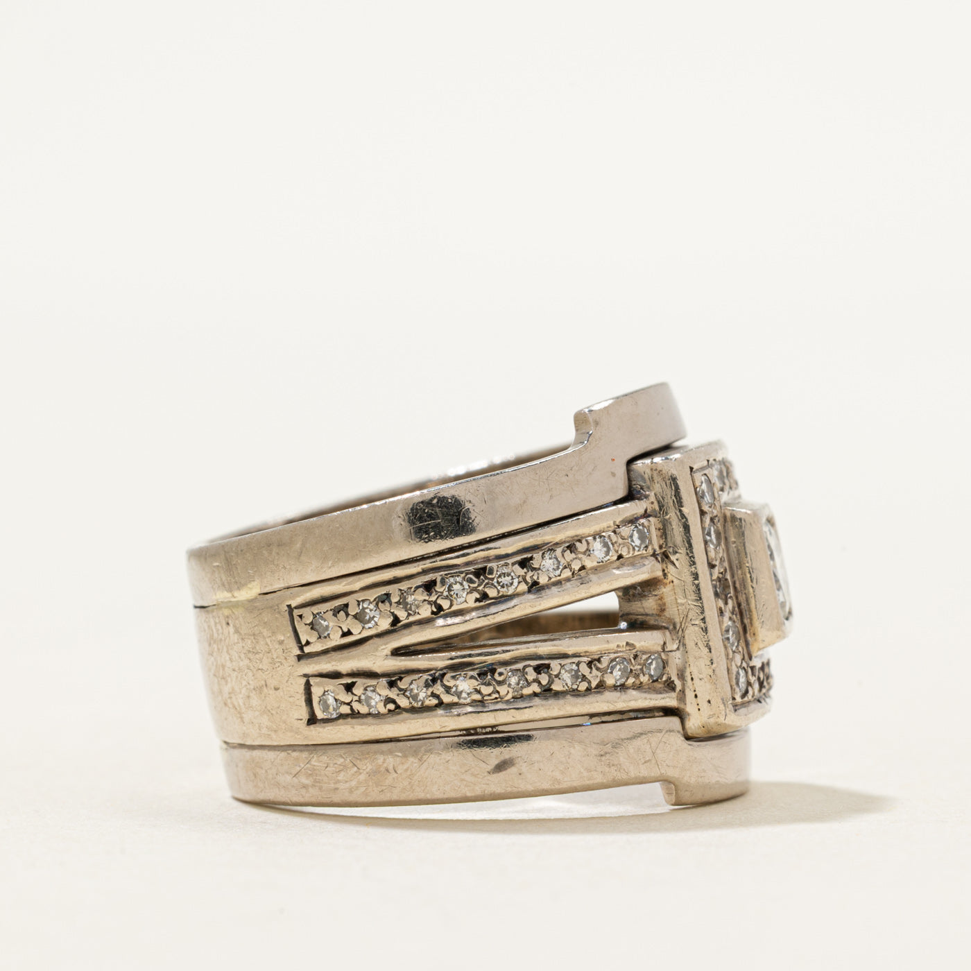 Diamond Square Halo Statement Ring | 0.57ctw | SZ 7