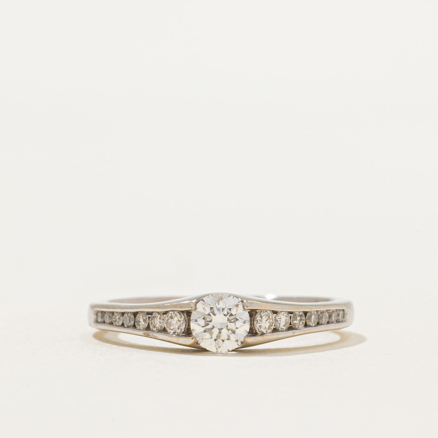 Channel Set Diamond Tapered Ring | 0.45ctw | SZ 7