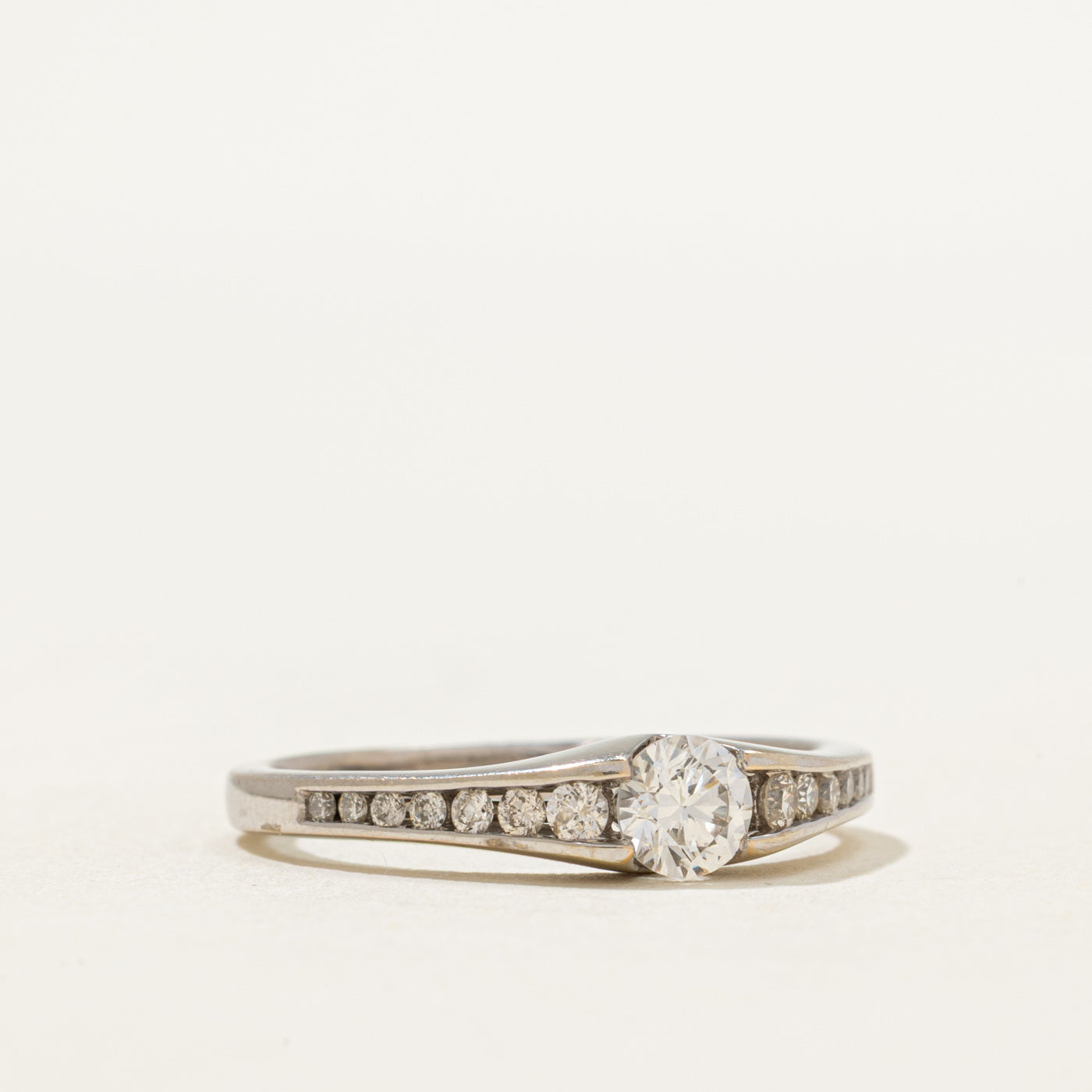 Channel Set Diamond Tapered Ring | 0.45ctw | SZ 7