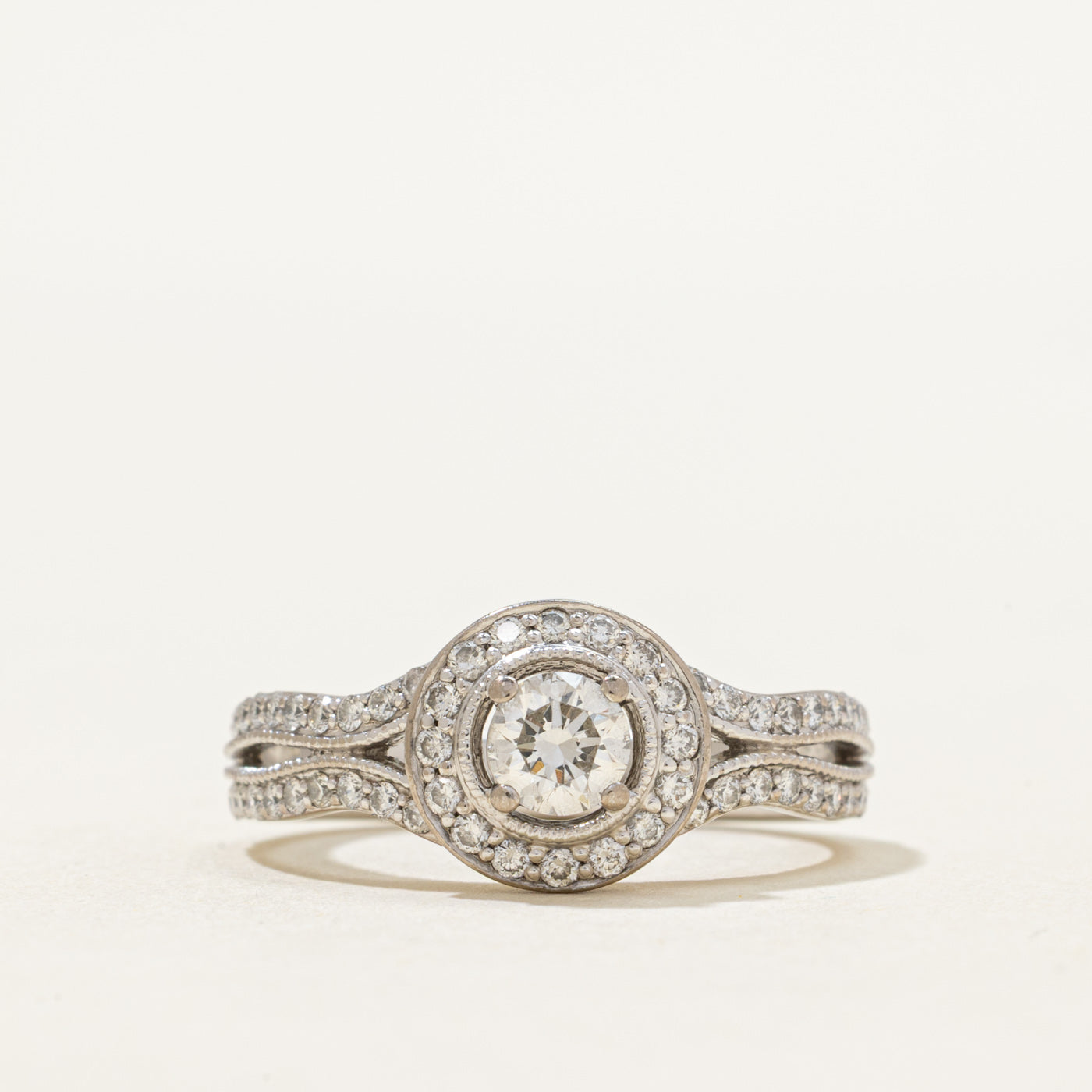Diamond Halo Engagement Ring | 0.90ctw | SZ 6.5