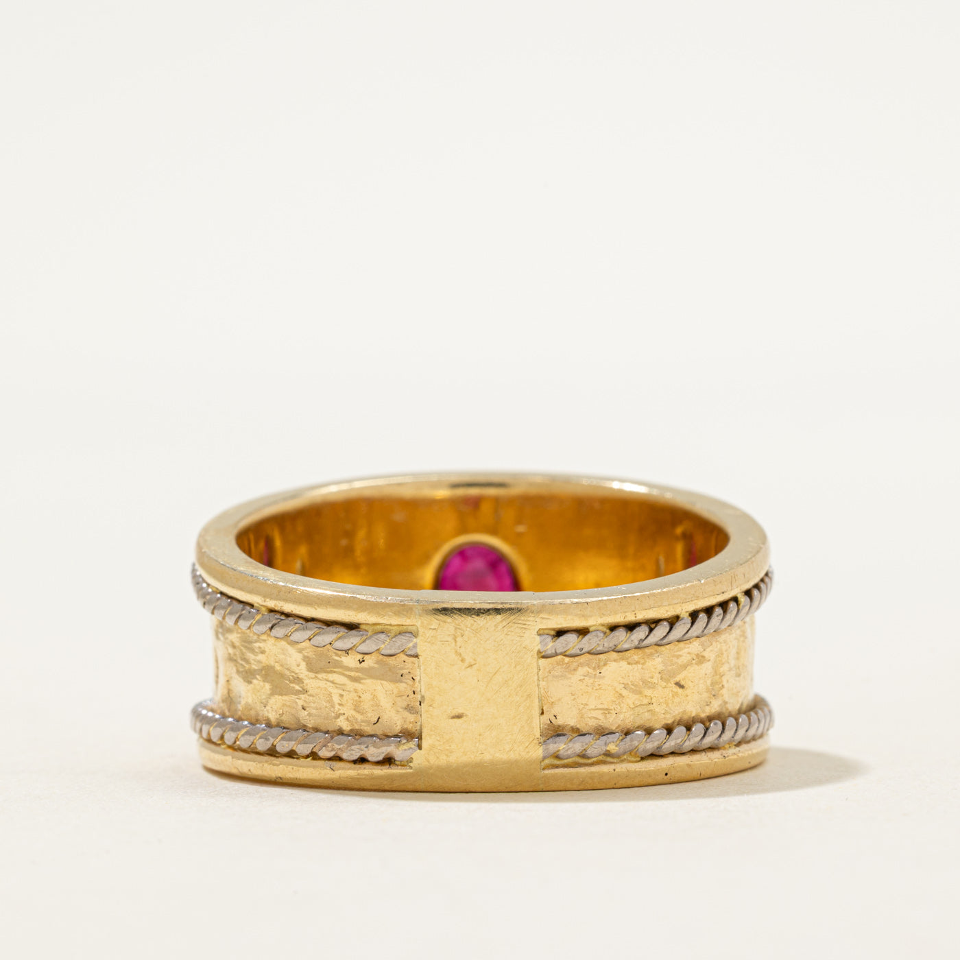 Ruby & Diamond Fleur De Lis Ring | 1.18ct, 0.12ctw | SZ 14.5
