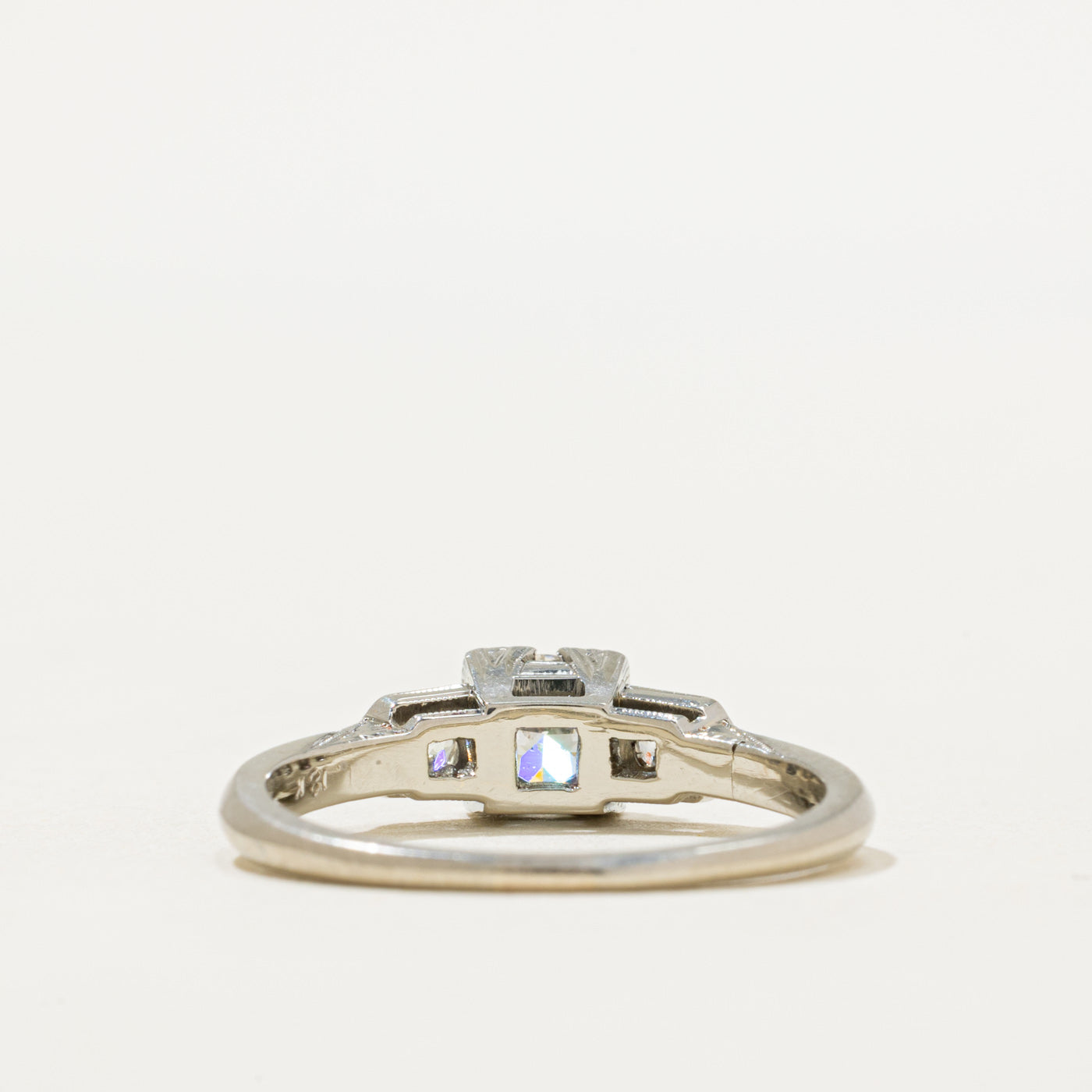 Three Stone Diamond Engraved Ring | 0.54ct | SZ 7