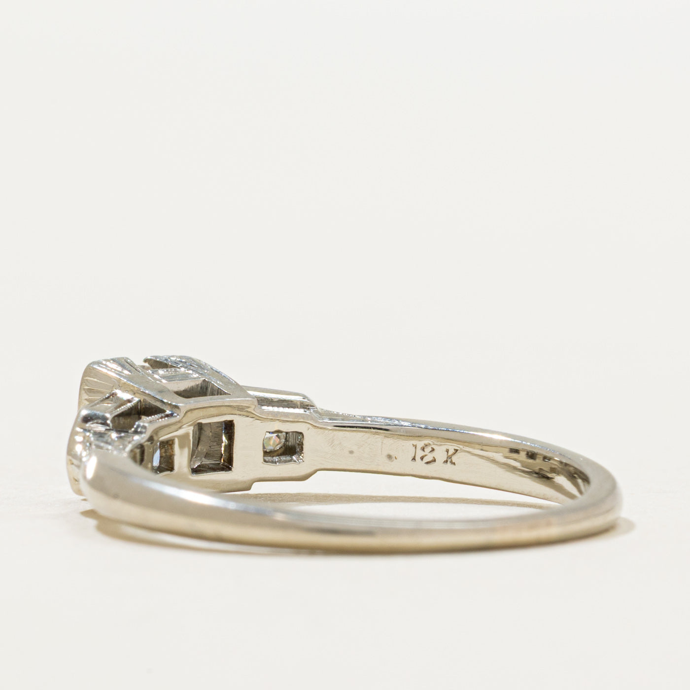 Three Stone Diamond Engraved Ring | 0.54ct | SZ 7