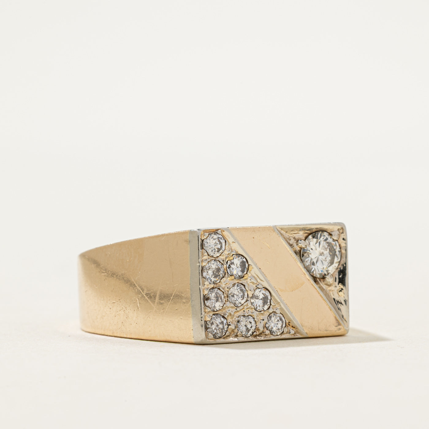 Scattered Diamond Signet Ring | 0.80ctw | SZ 12.25
