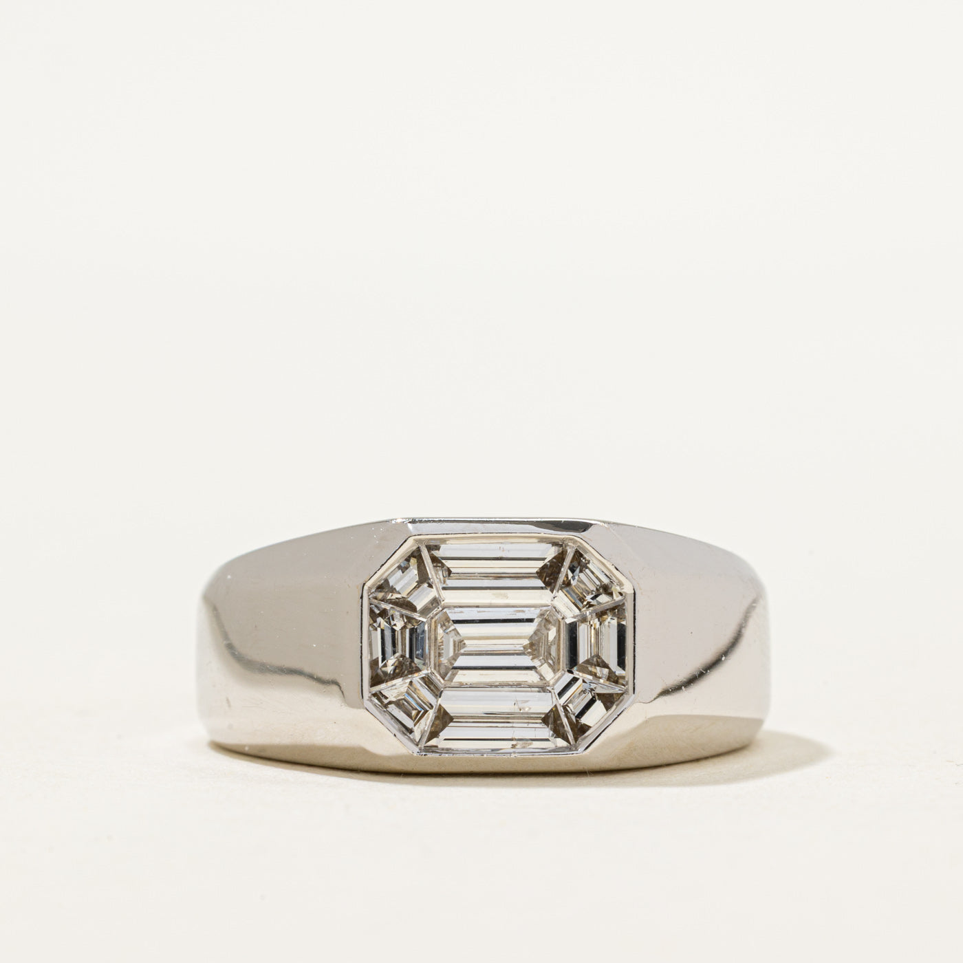 Bague imposante sertie de diamants East West | 1,00 ct | Taille 7,5