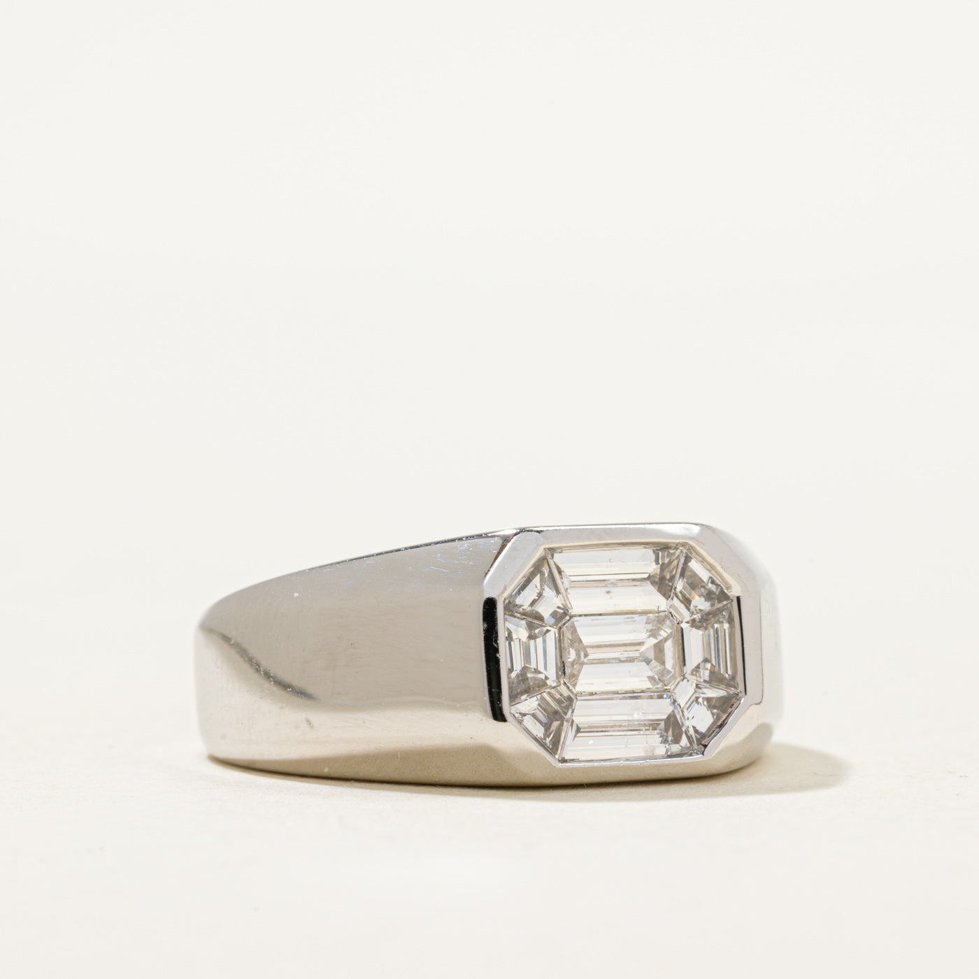 Bague imposante sertie de diamants East West | 1,00 ct | Taille 7,5