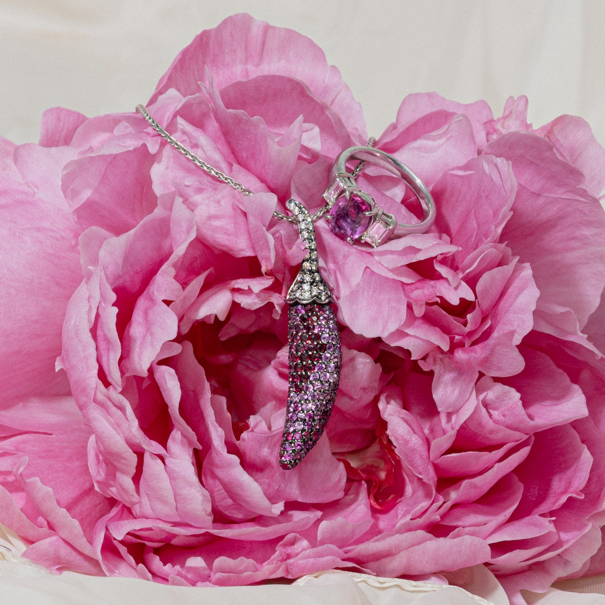 2.42ct GRS Unheated Burma Vivid Pink Sapphire & Diamond Ring | 2.42ct, 0.63ctw | SZ 6.25