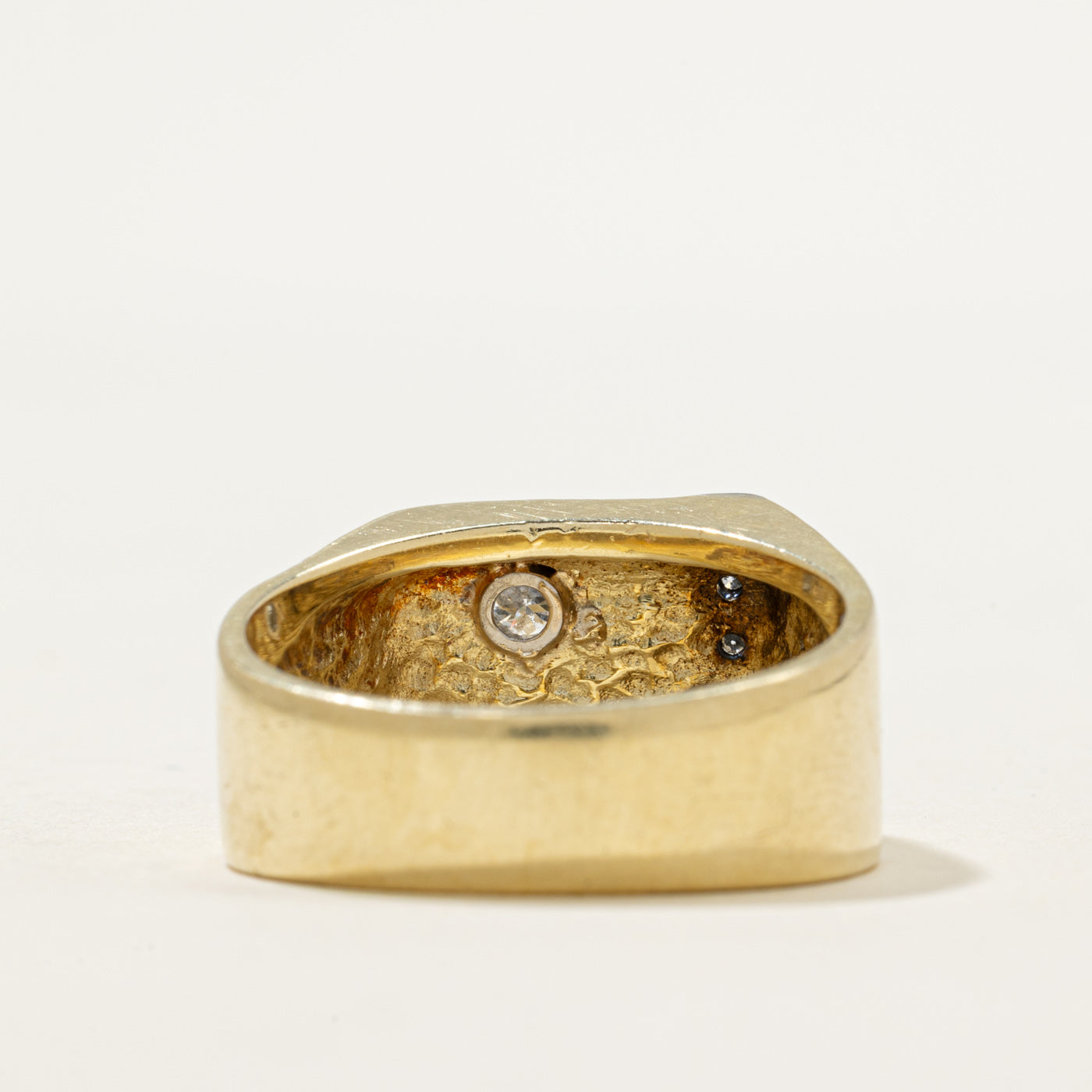 Diamond Textured Statement Ring | 0.24ct | SZ 10.5