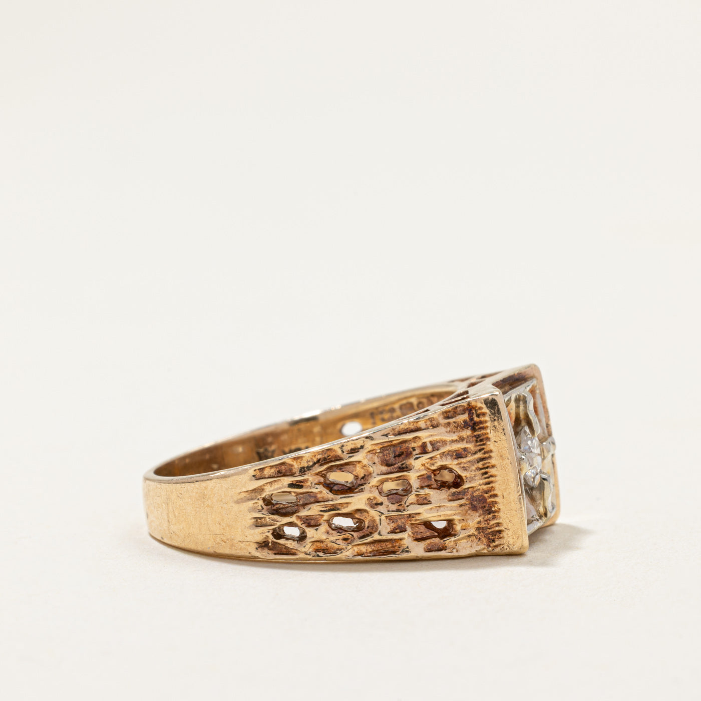 Solitaire Diamond Textured Ring | 0.27ct | SZ 10.5