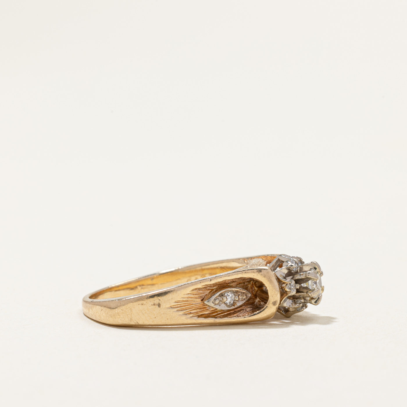 Diamond Cluster Cathedral Ring | 0.24ctw | SZ 7.5