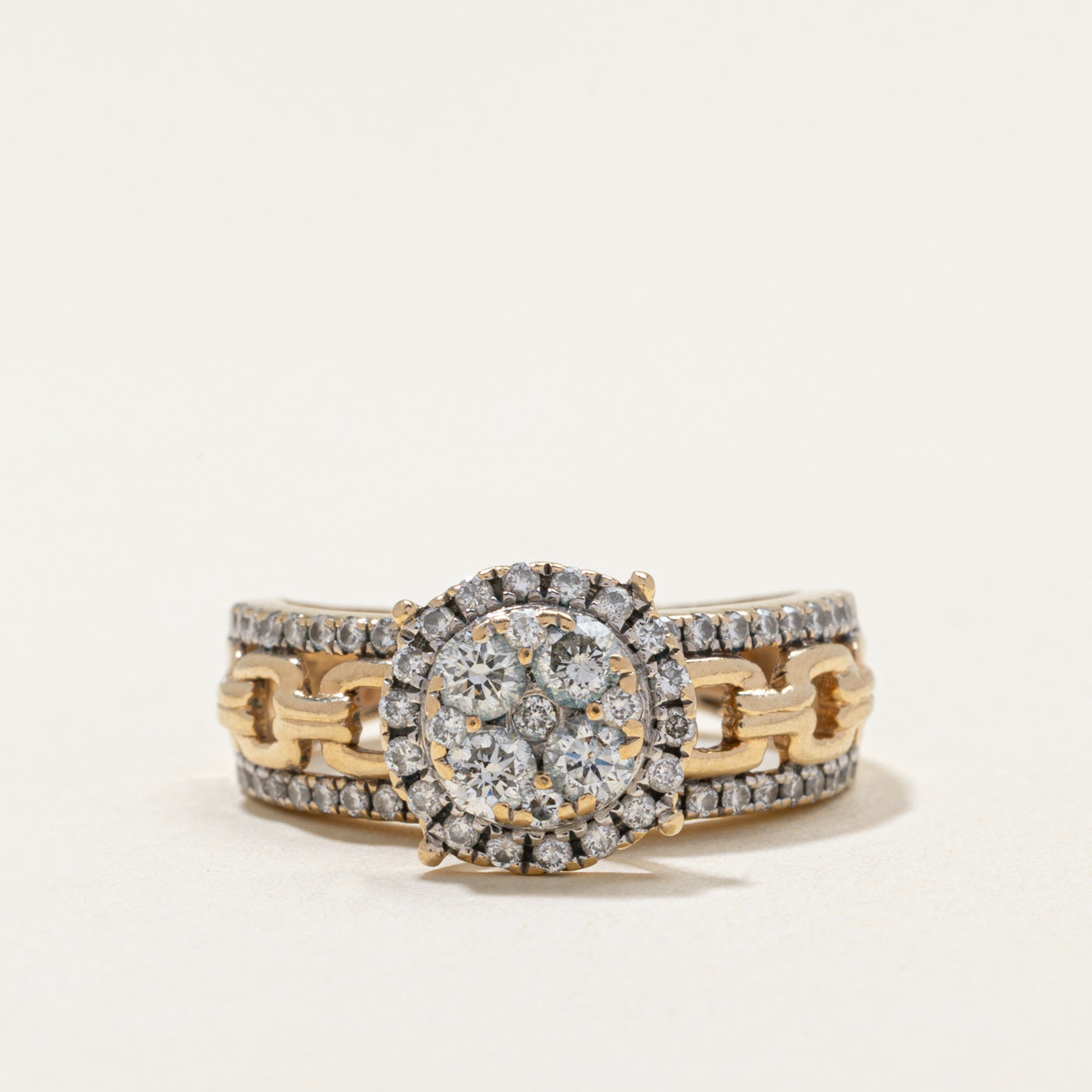 Diamond Cluster Chain Link Ring | 0.73ctw | SZ 5
