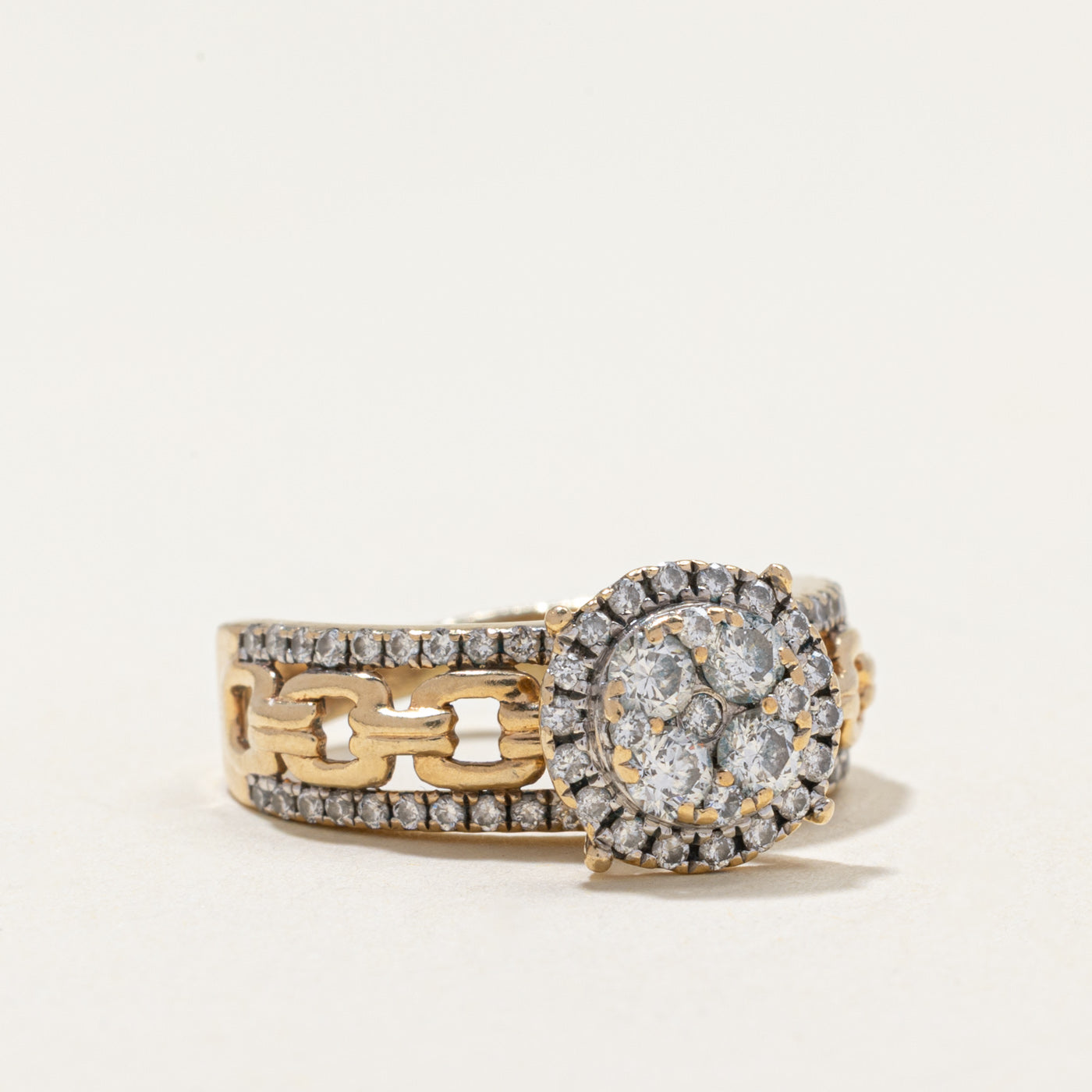 Diamond Cluster Chain Link Ring | 0.73ctw | SZ 5