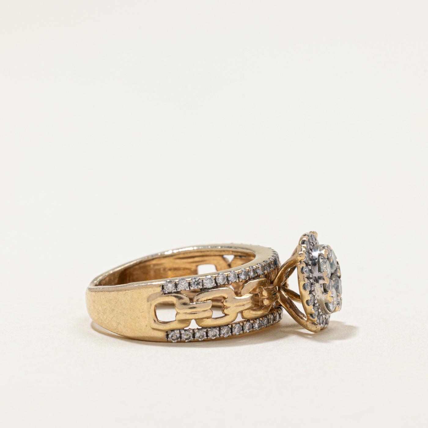 Diamond Cluster Chain Link Ring | 0.73ctw | SZ 5