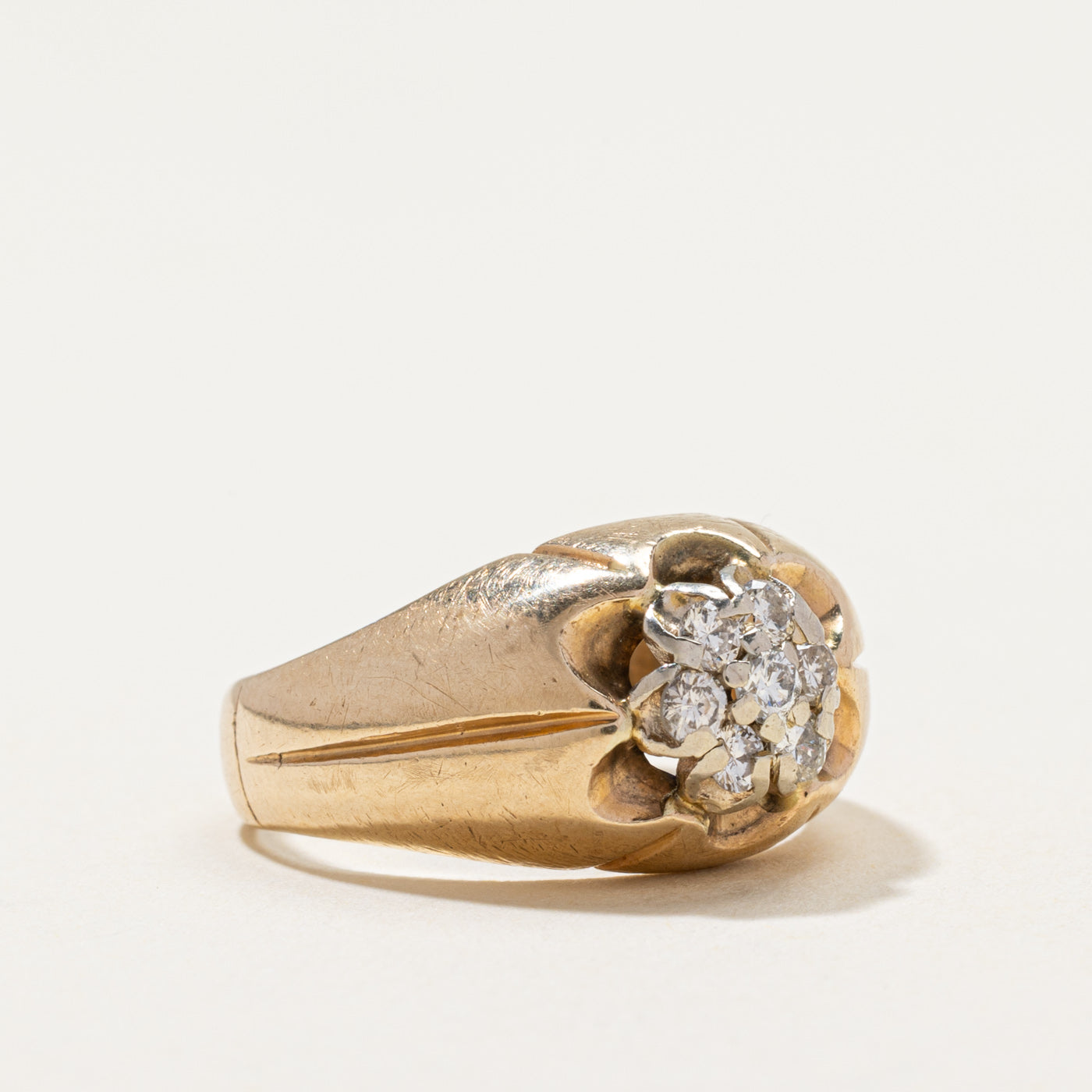 Belcher Set Diamond Daisy Ring | 0.43ctw | SZ 6.5