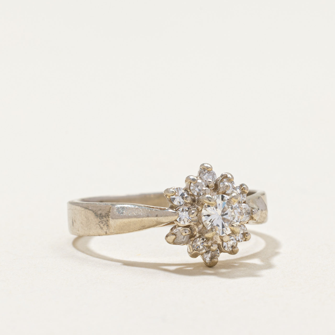Diamond Petal Reverse Tapered Ring | 0.42ctw | SZ 5.75