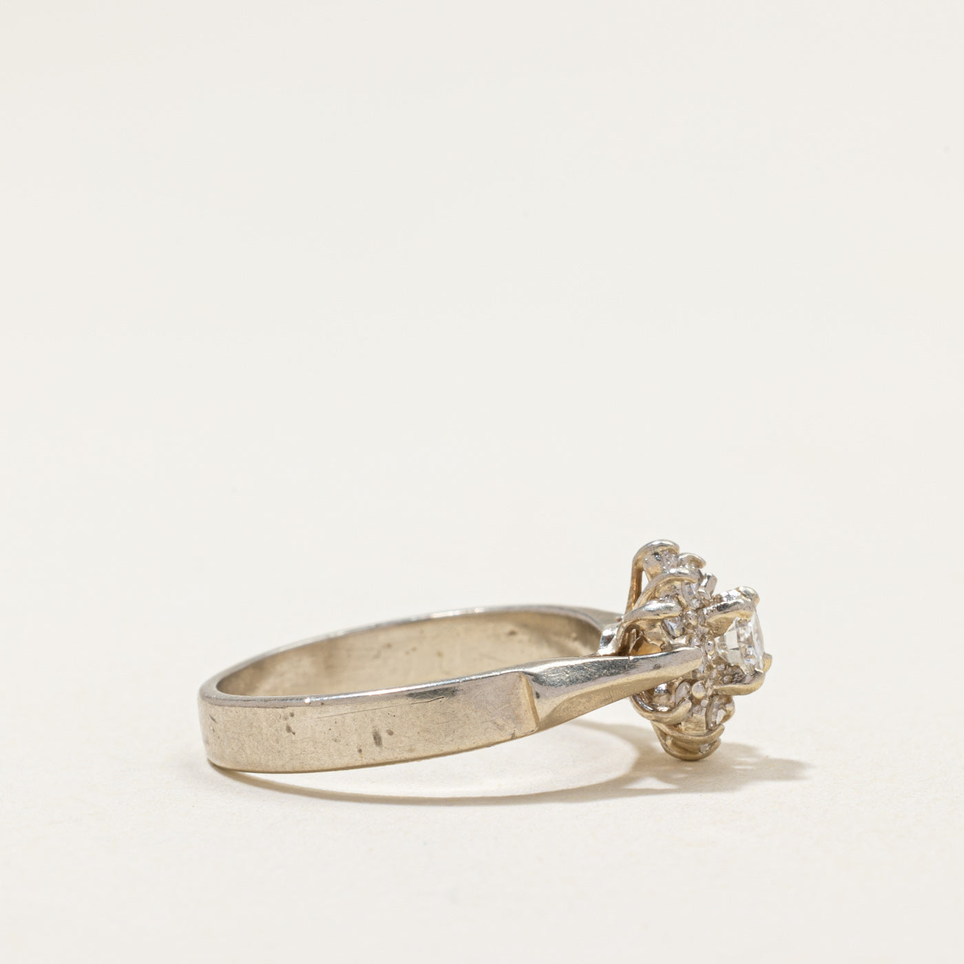 Diamond Petal Reverse Tapered Ring | 0.42ctw | SZ 5.75