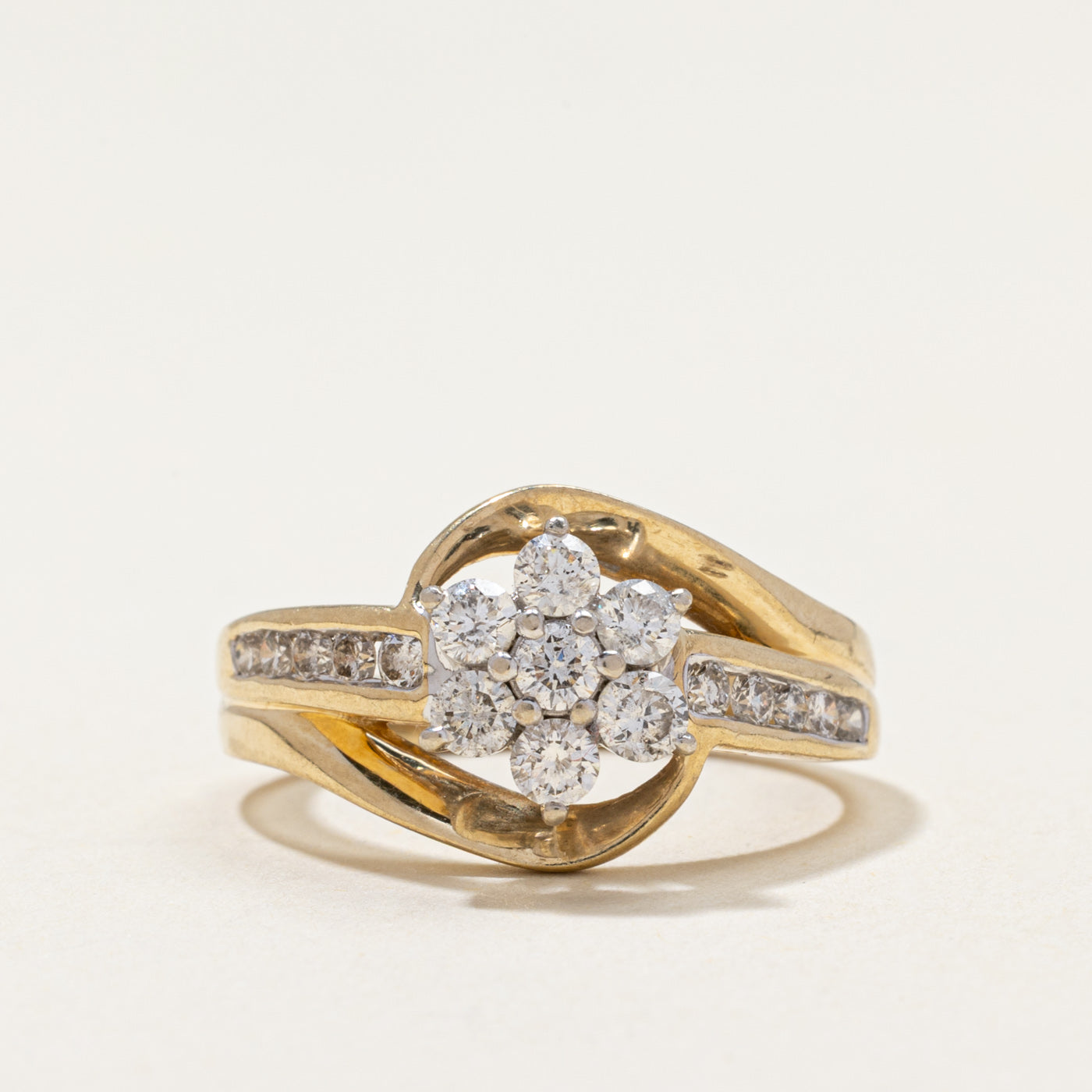 Diamond Petal Bypass Ring | 0.90ctw | SZ 7