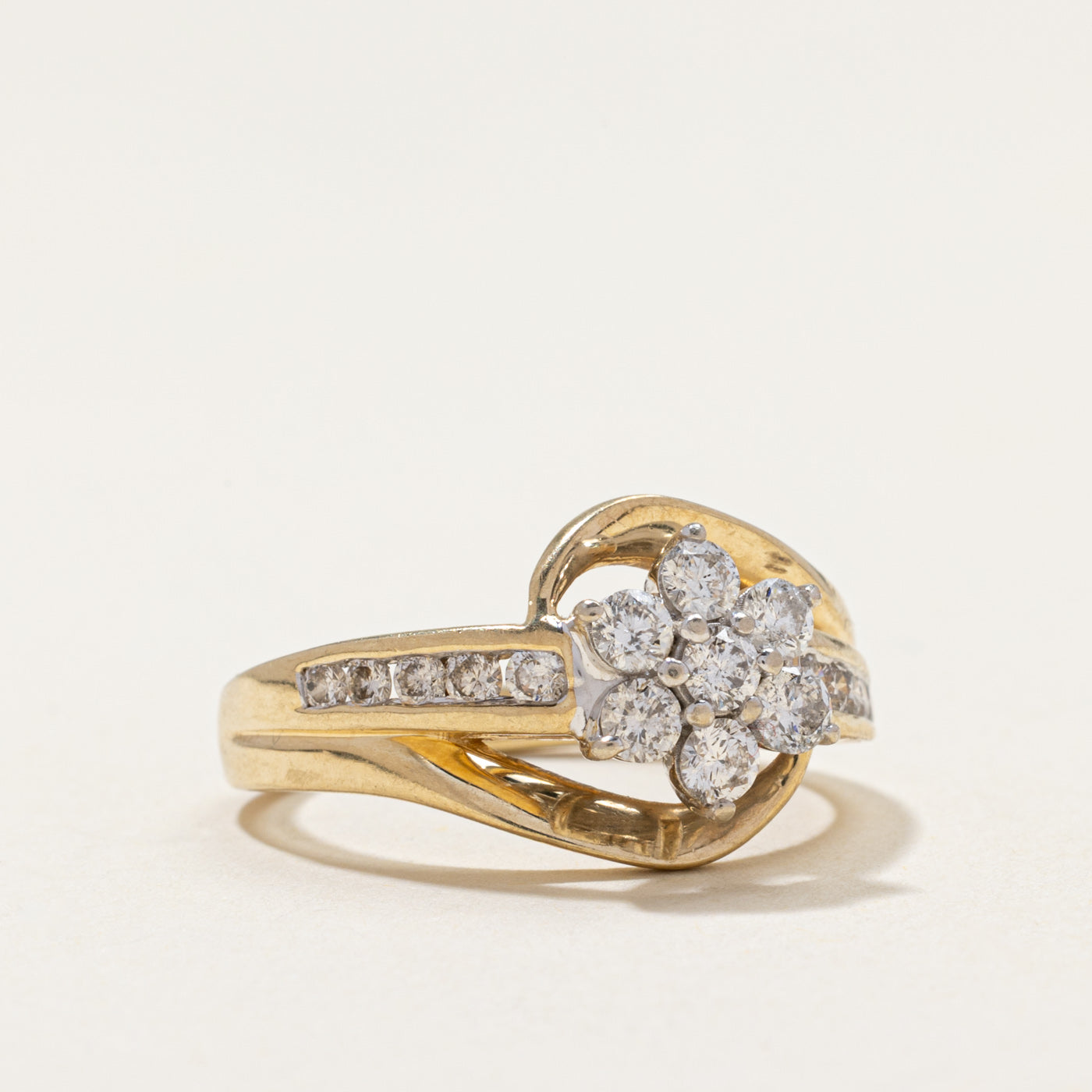Diamond Petal Bypass Ring | 0.90ctw | SZ 7
