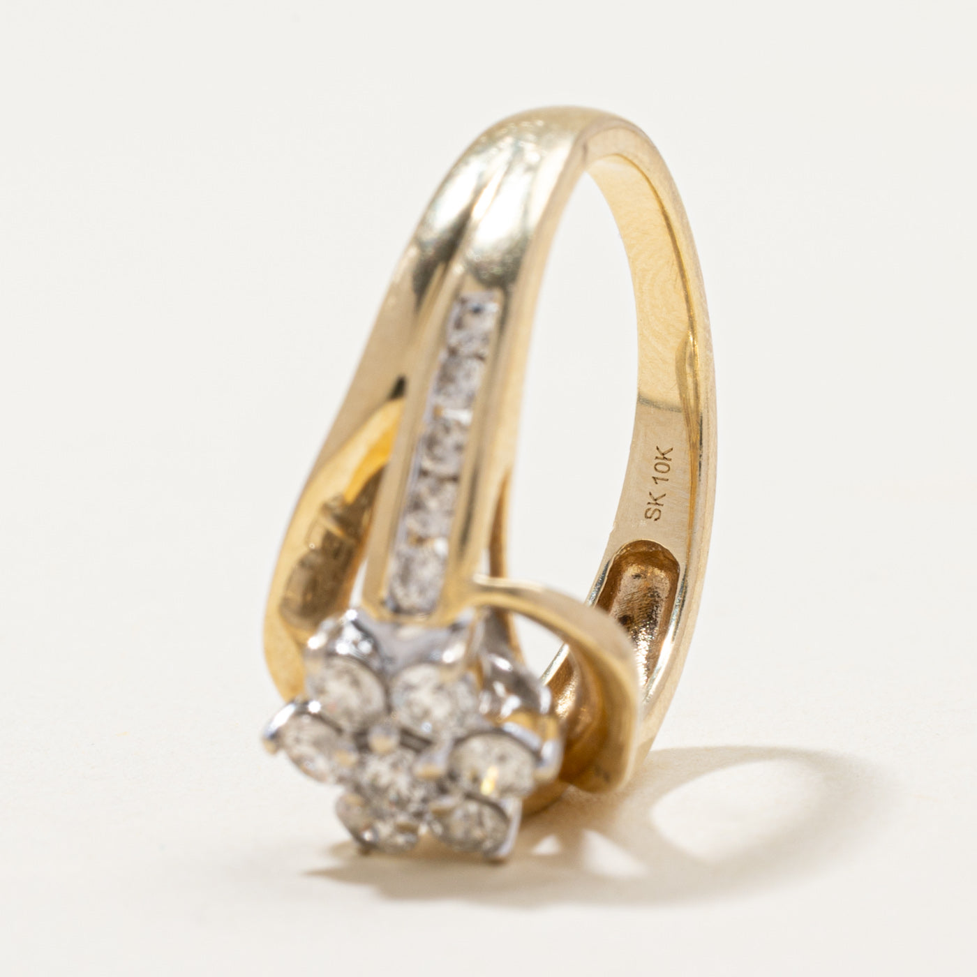 Diamond Petal Bypass Ring | 0.90ctw | SZ 7