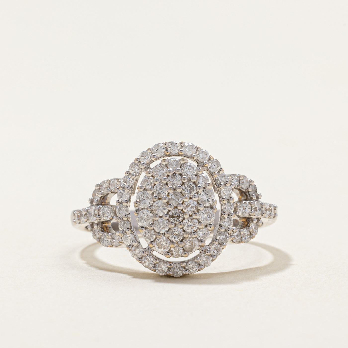 Oval Diamond Cluster Ring | 1.10ctw | SZ 9.5