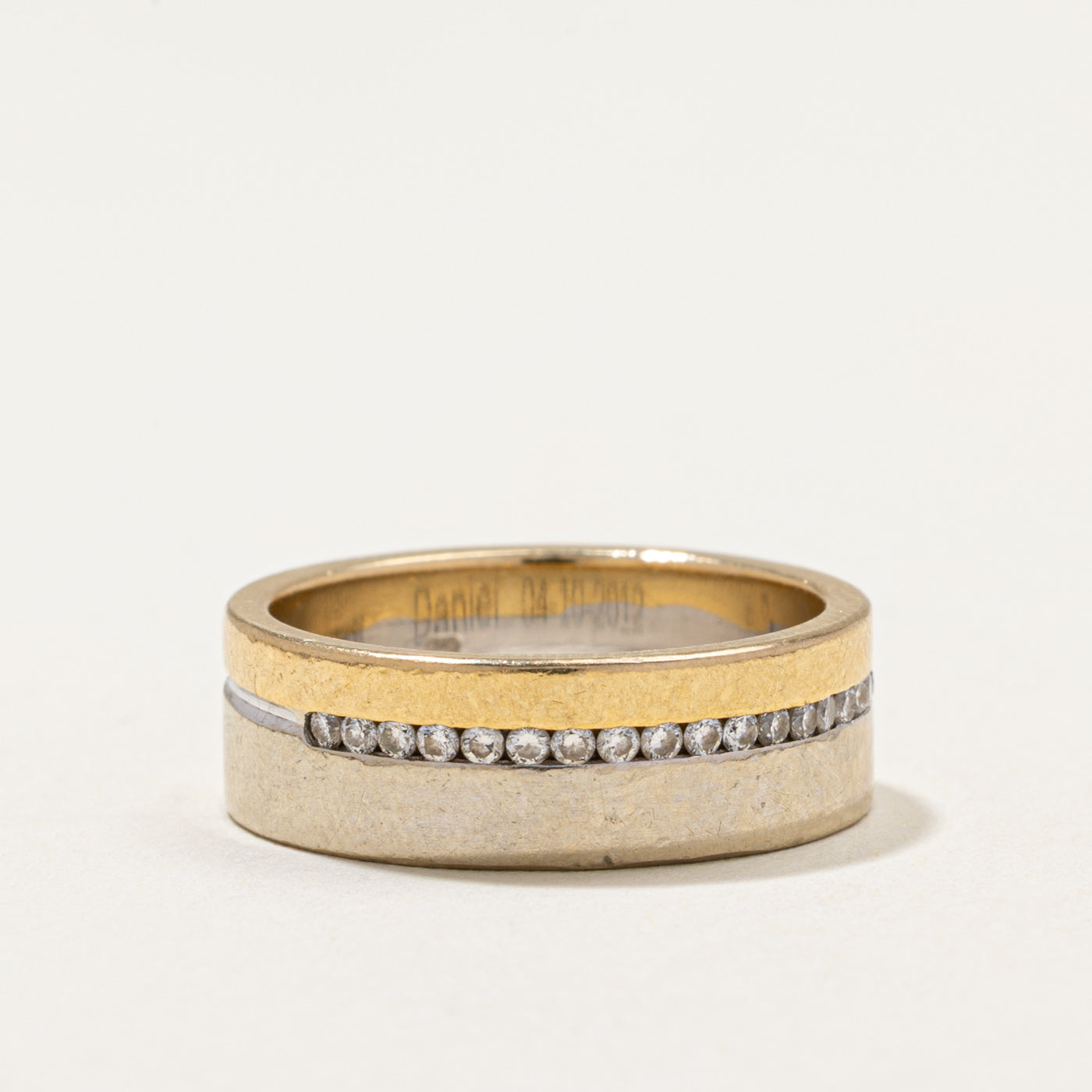Two Tone Gold Semi Eternity Diamond Band | 0.23ctw | SZ 5.5