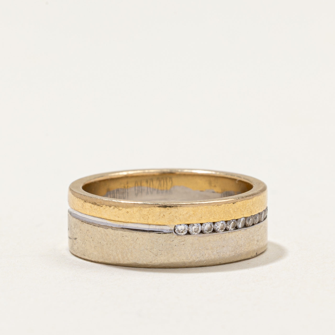 Two Tone Gold Semi Eternity Diamond Band | 0.23ctw | SZ 5.5