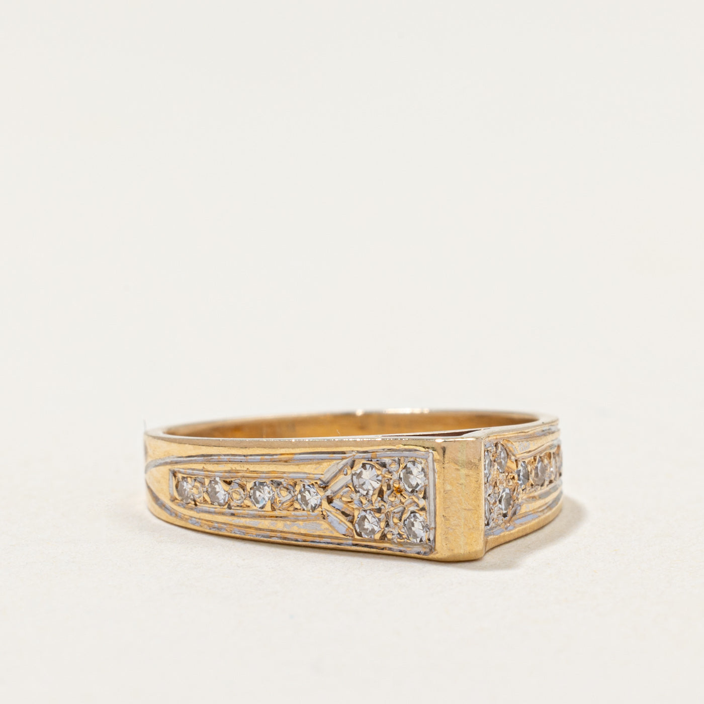 14k Architectural Diamond Ring | 0.20ctw | SZ 6.75