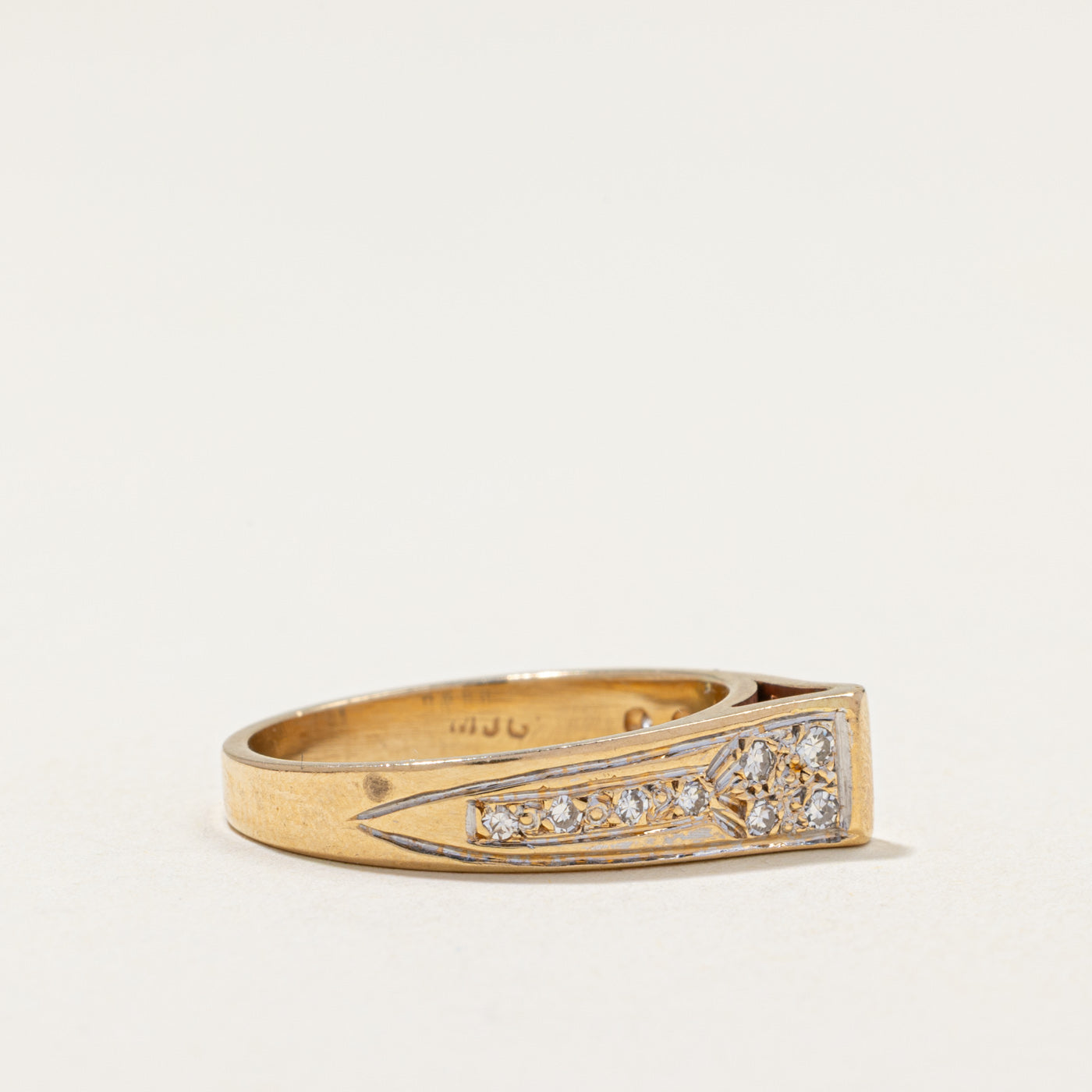 14k Architectural Diamond Ring | 0.20ctw | SZ 6.75