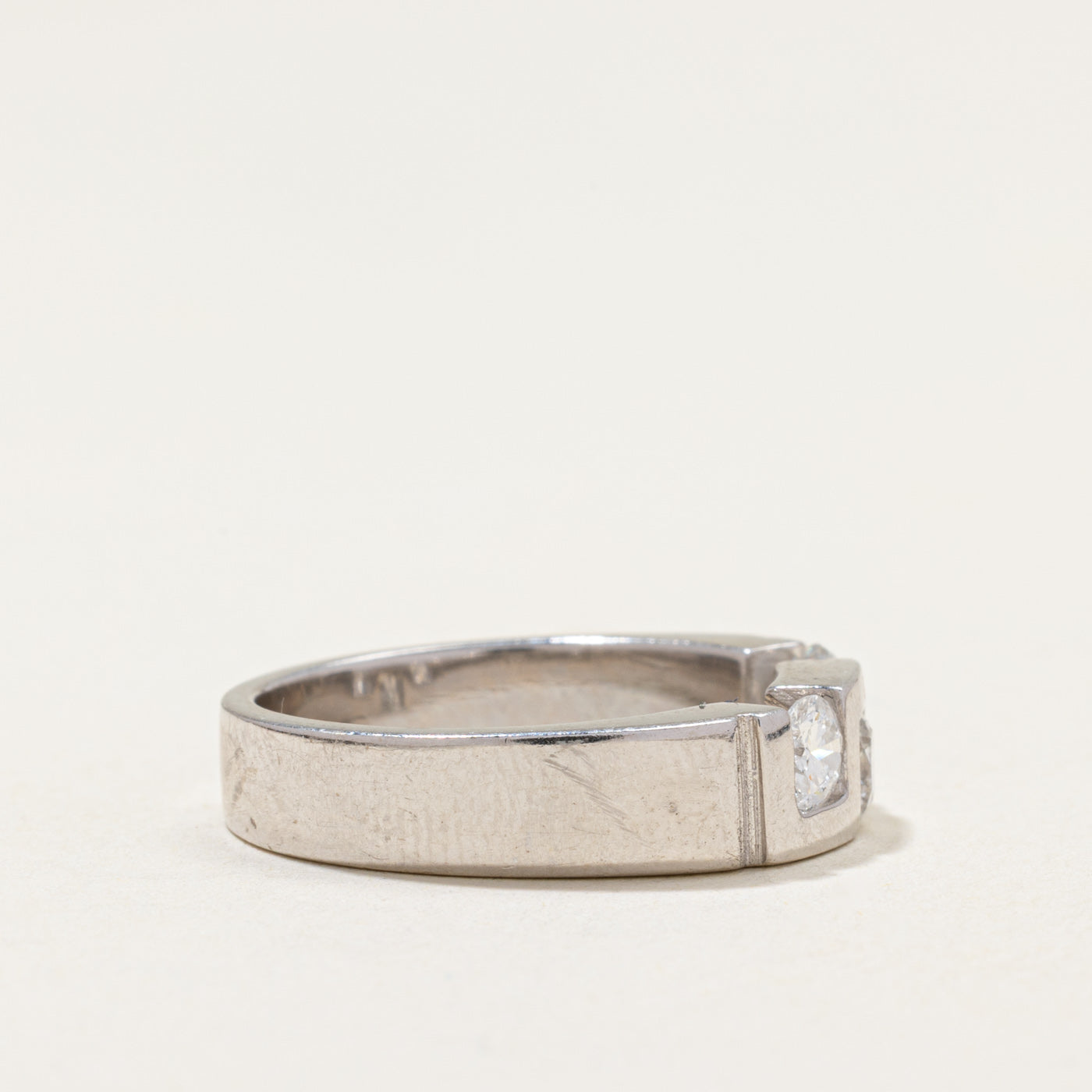 Three Stone Tension Set Diamond Ring | 0.84ctw | SZ 7