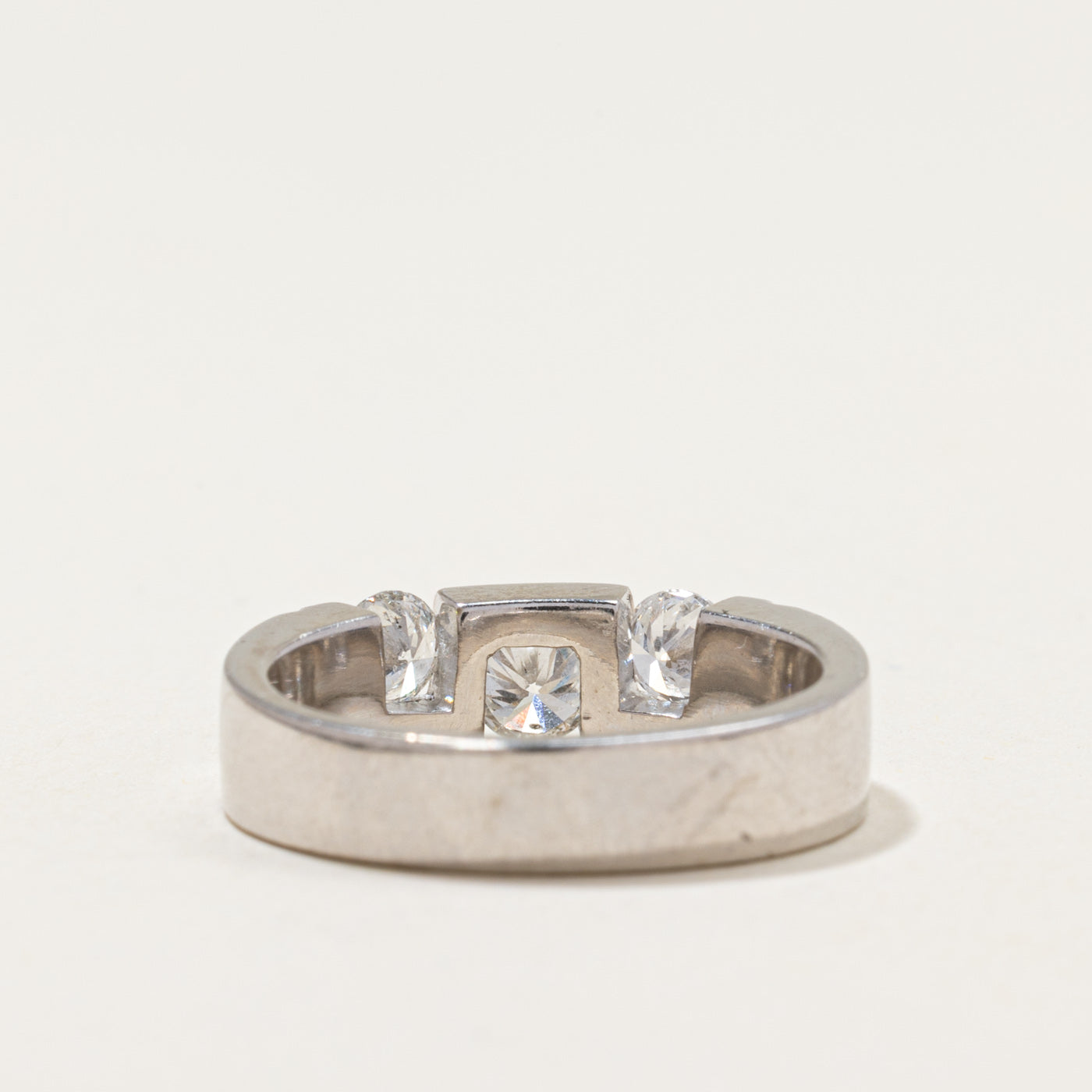 Three Stone Tension Set Diamond Ring | 0.84ctw | SZ 7