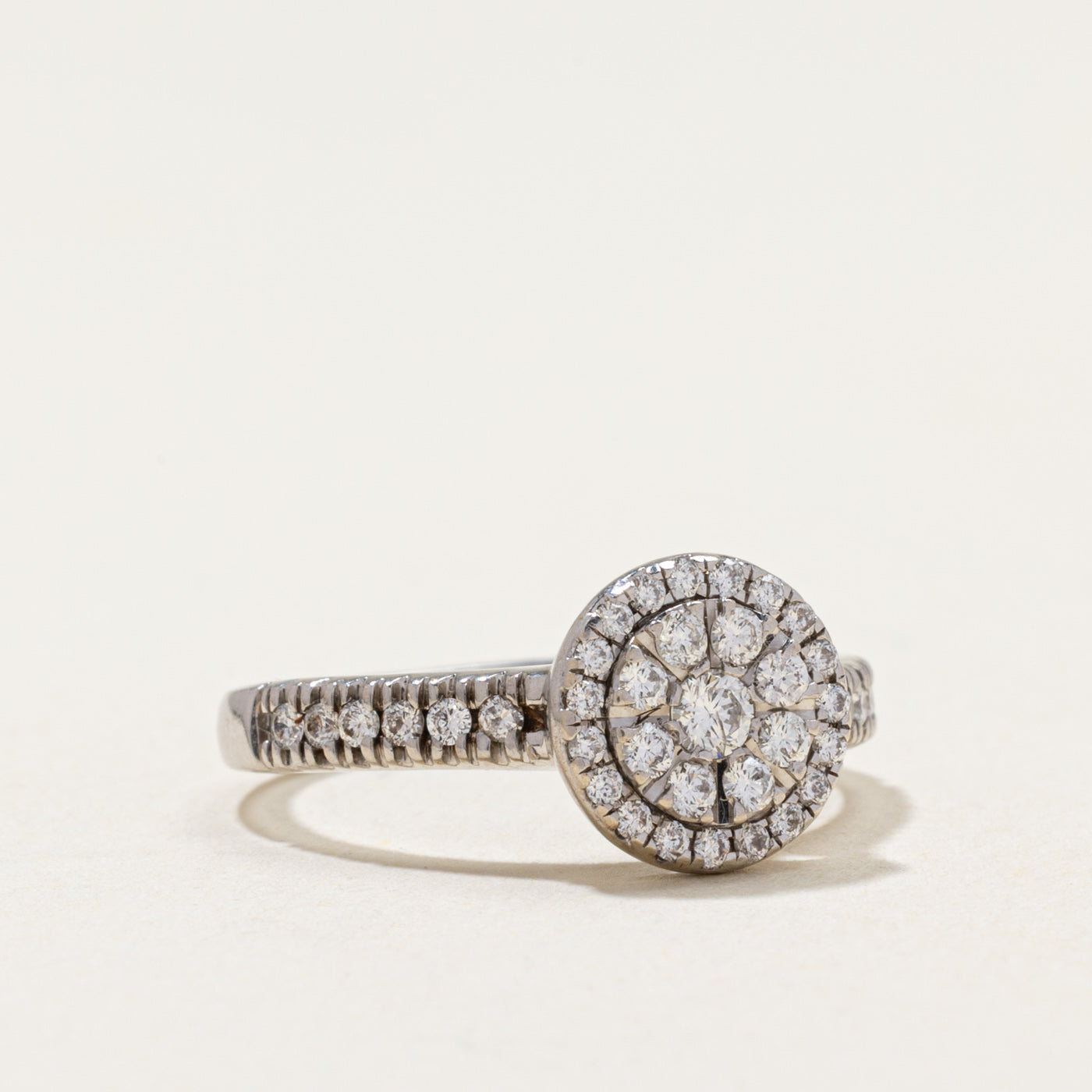 Diamond Round Cluster Halo Ring | 0.51ctw | SZ 6
