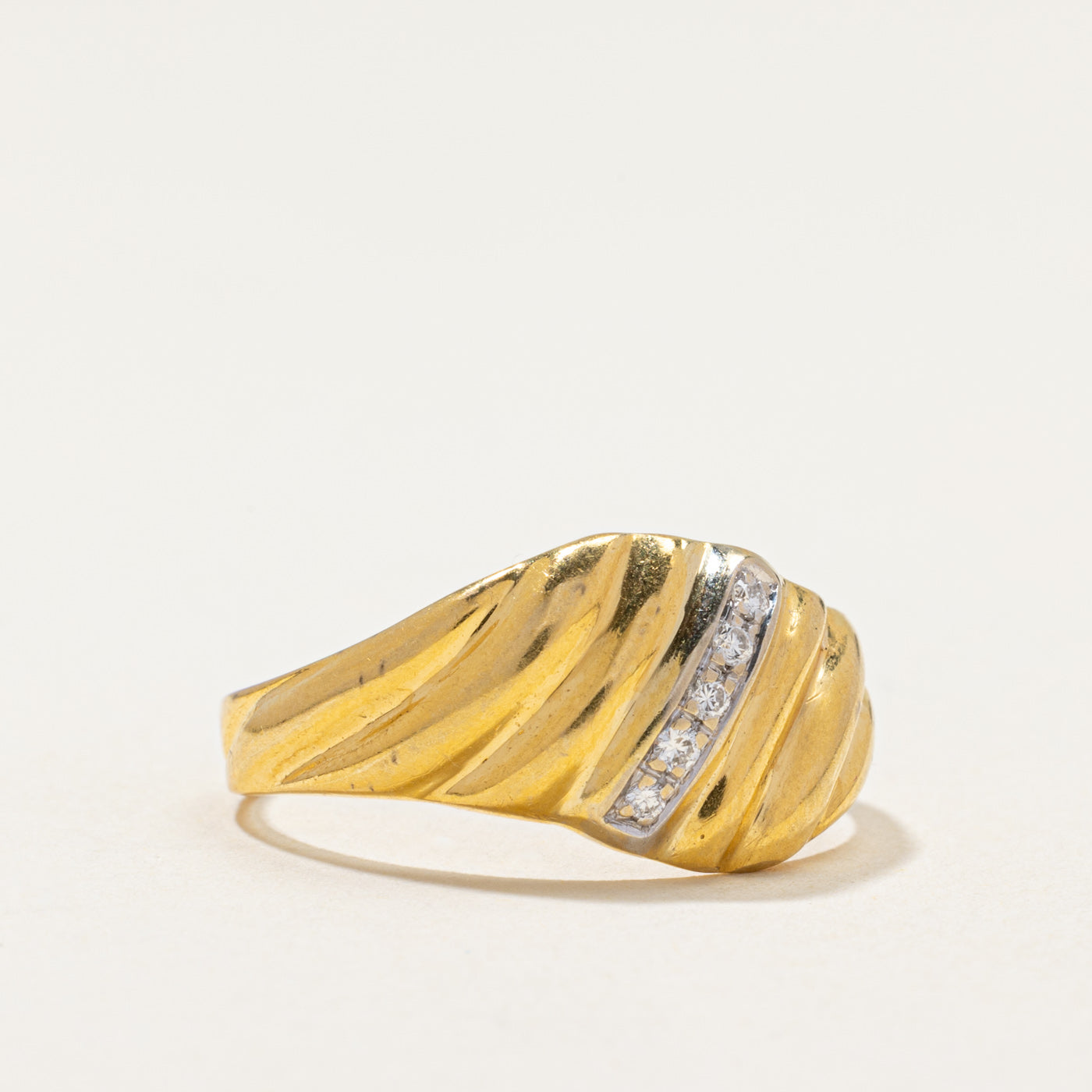 Diamond Croissant Dome Ring | 0.08ctw | SZ 10