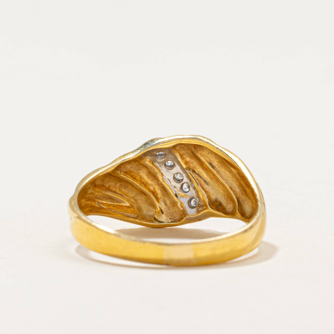 Diamond Croissant Dome Ring | 0.08ctw | SZ 10