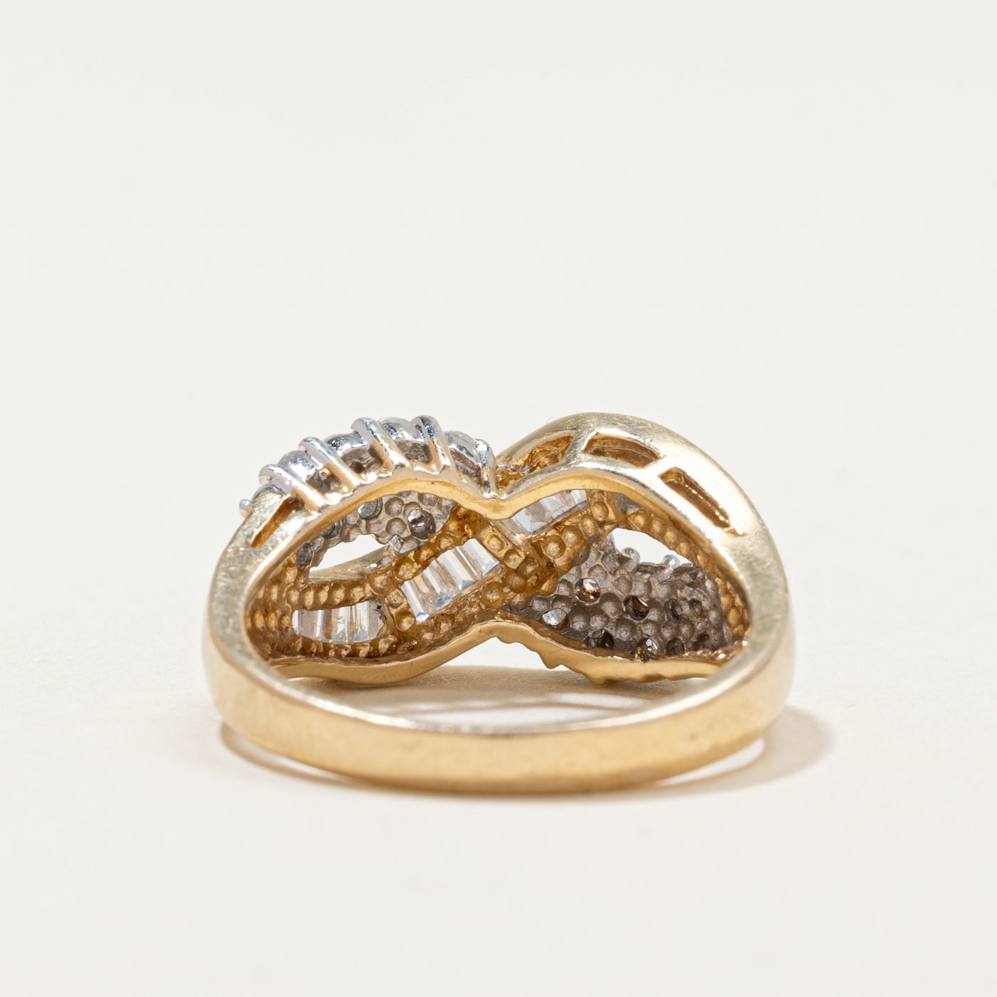 Multi Cut Diamond Cross Over Ring | 1.10ctw | SZ 7