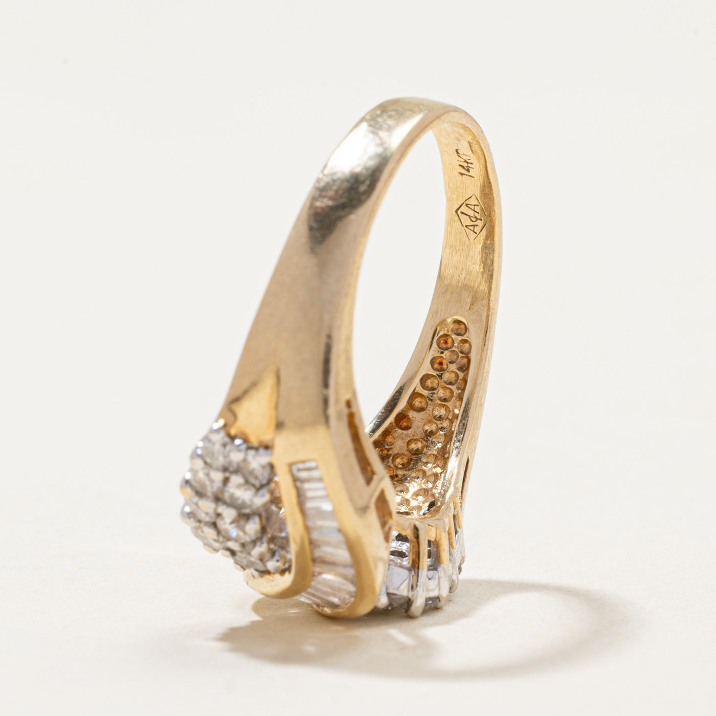 Multi Cut Diamond Cross Over Ring | 1.10ctw | SZ 7