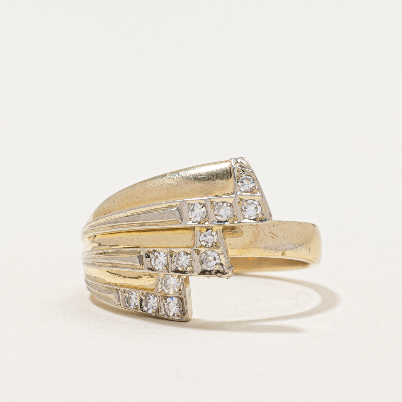 Diamond Zigzag Design Cocktail Ring | 0.19ctw | SZ 6.25