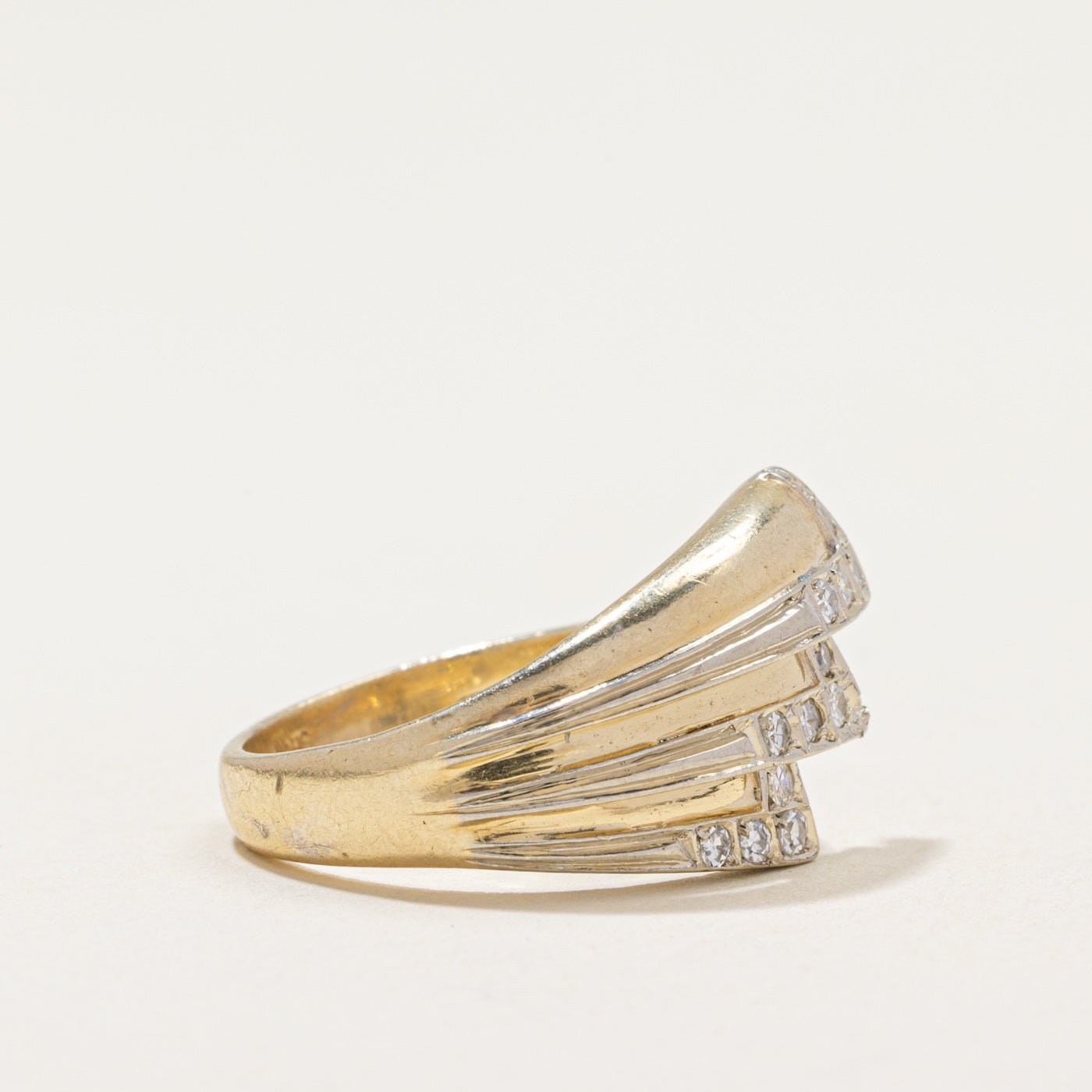 Diamond Zigzag Design Cocktail Ring | 0.19ctw | SZ 6.25