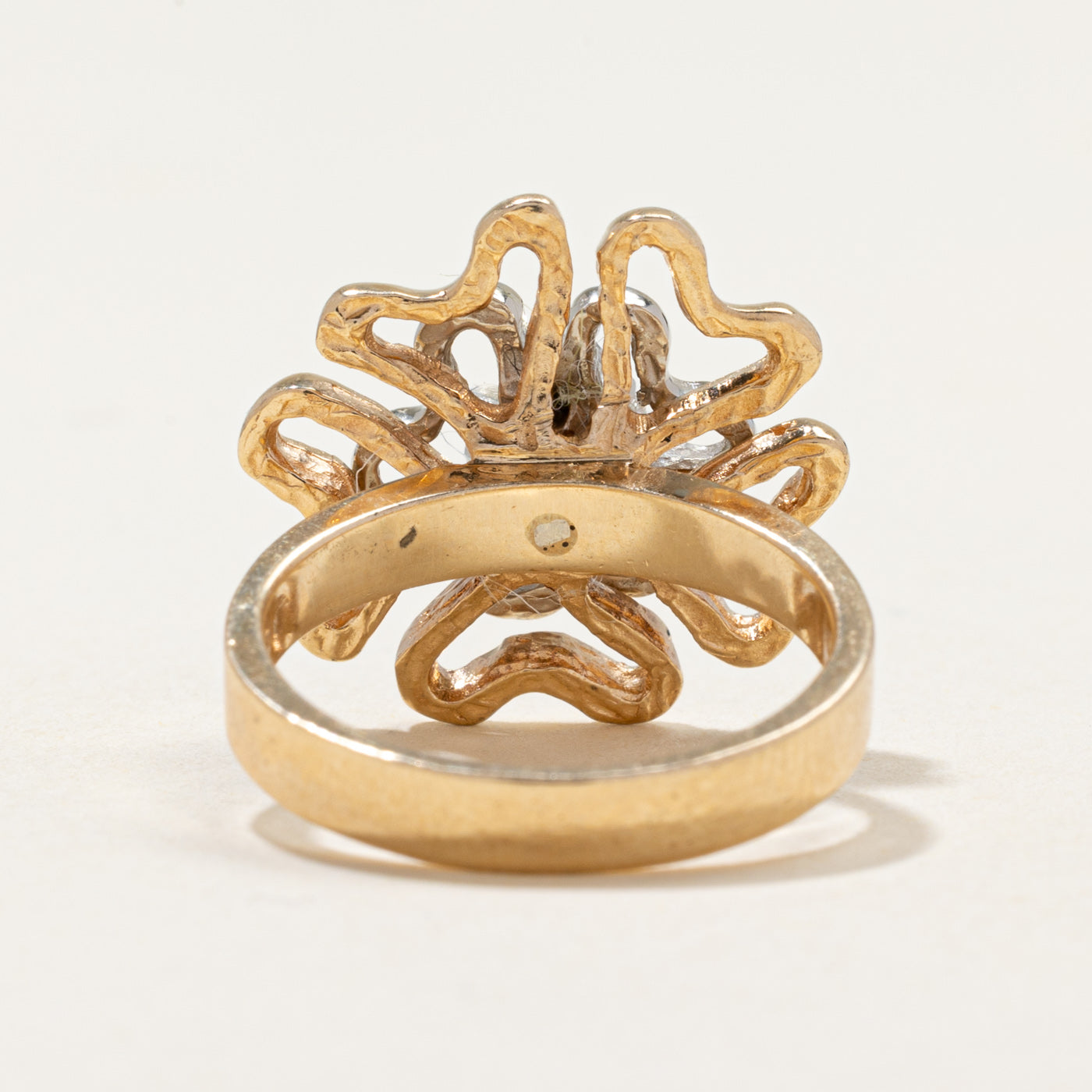 Three Stone Diamond Wavy Cocktail Ring | 0.18ctw | SZ 6.25